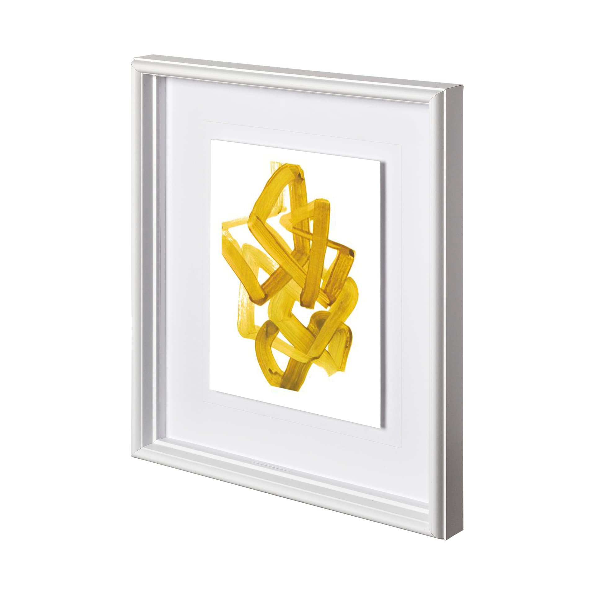 Gestural Brush 1 by Lora Gold a Hand Embellished Textured Framed Art Print Matted under Glass — product photograph