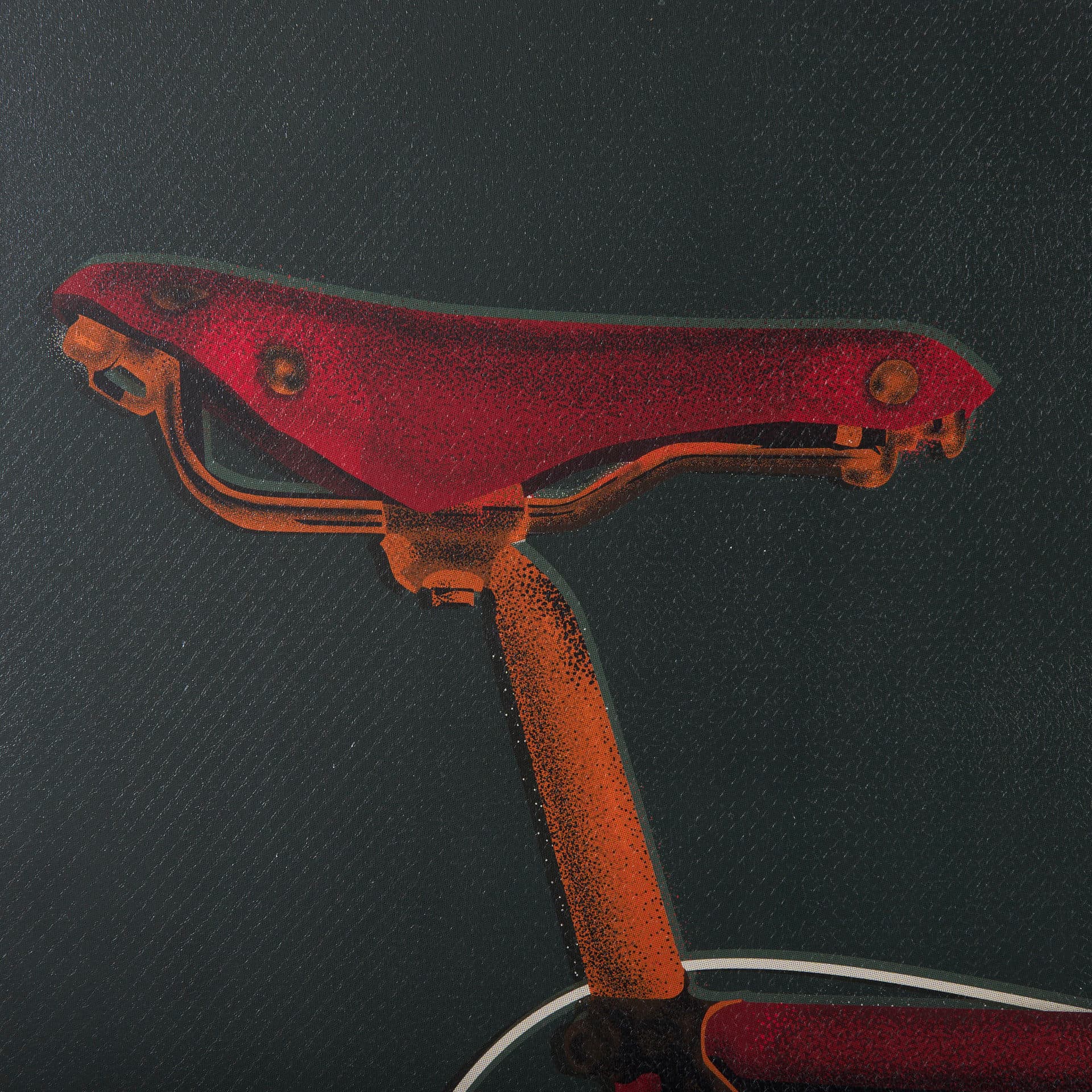 Bike Saddle Green by Alarm a Hand Embellished Textured Canvas — product photograph