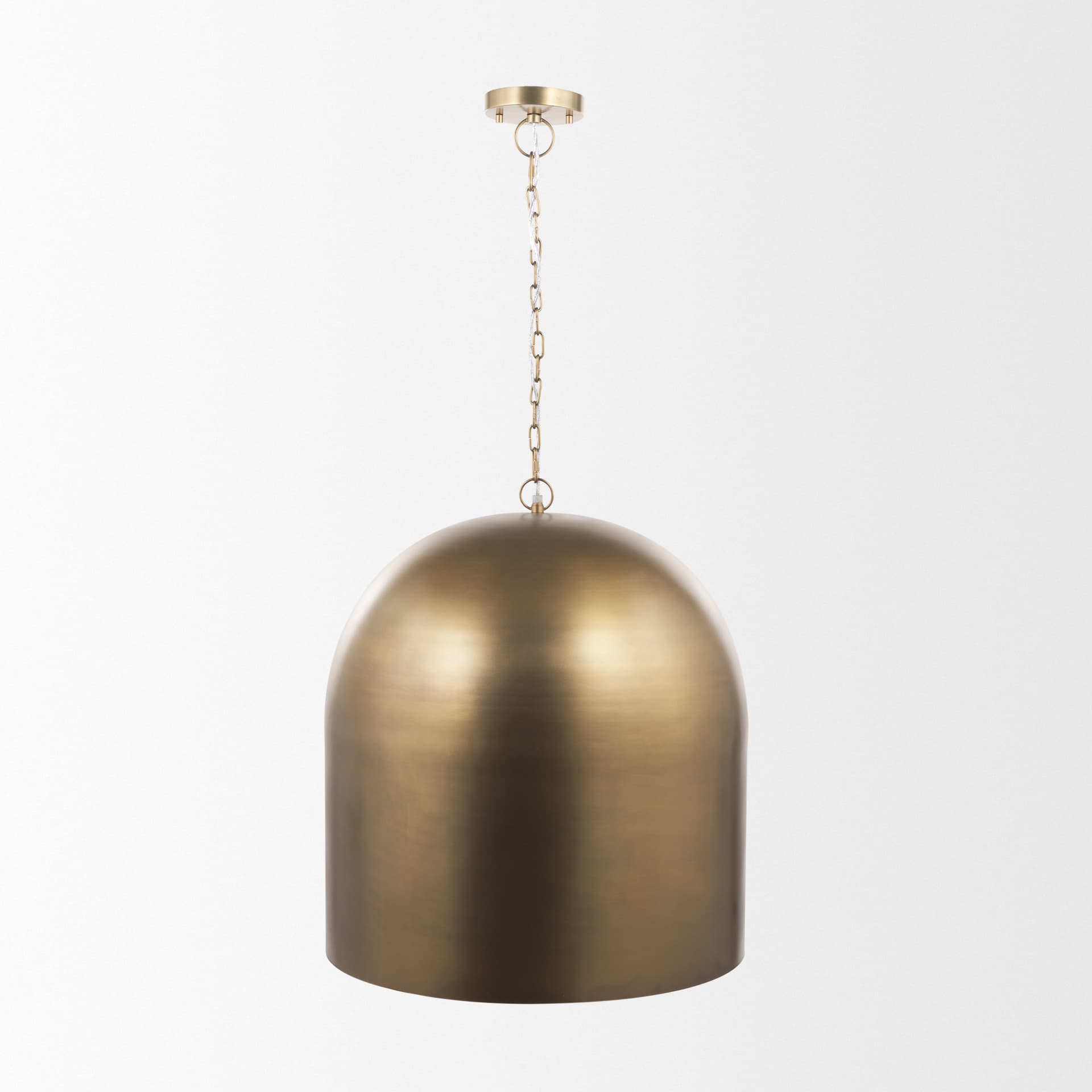 Sanne Antiqued Gold Metal w/ Silver Foil Large Pendant Light — product photograph