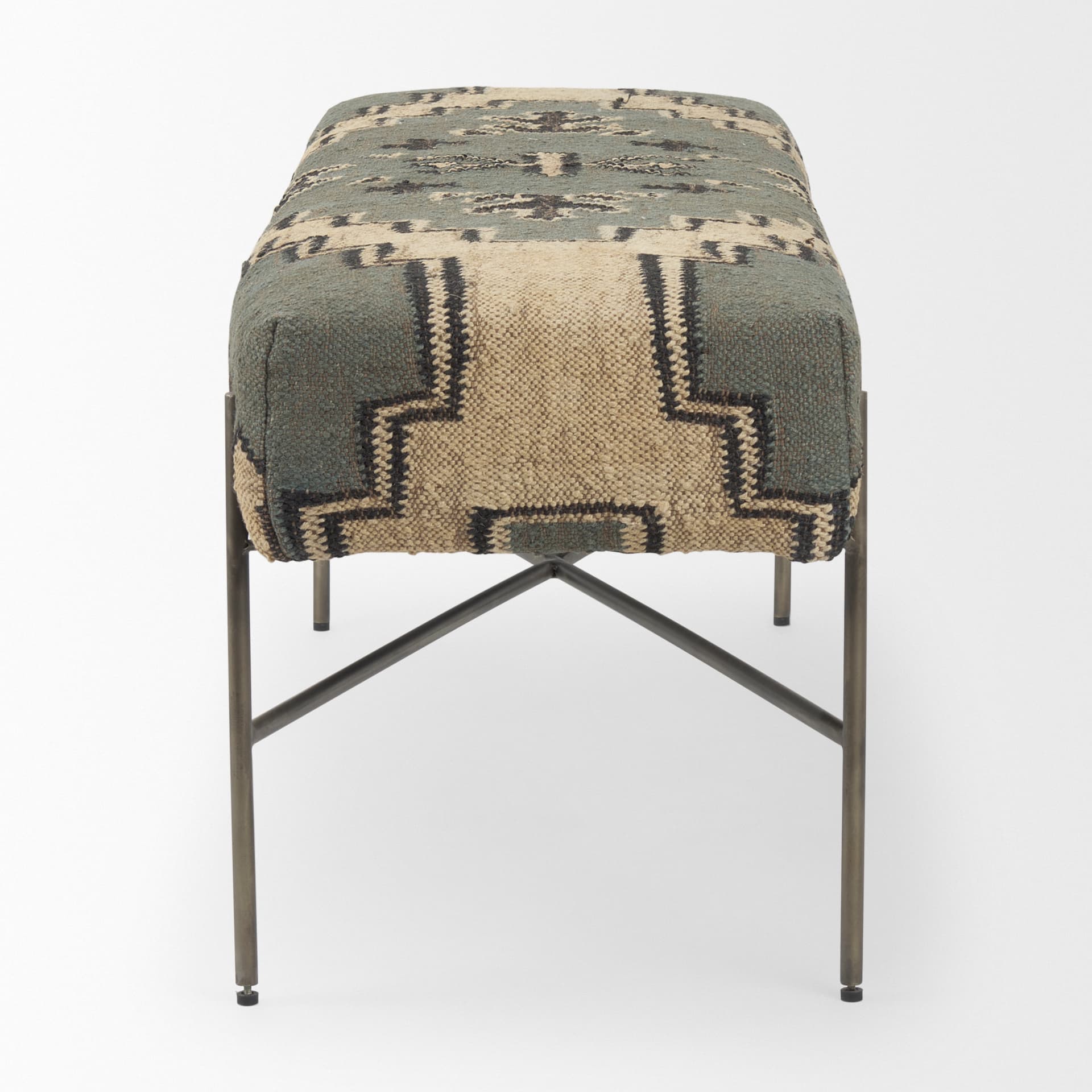 Avery I 55L x 17W Multi Colored Upholstered Patterned Seat Accent Bench — product photograph