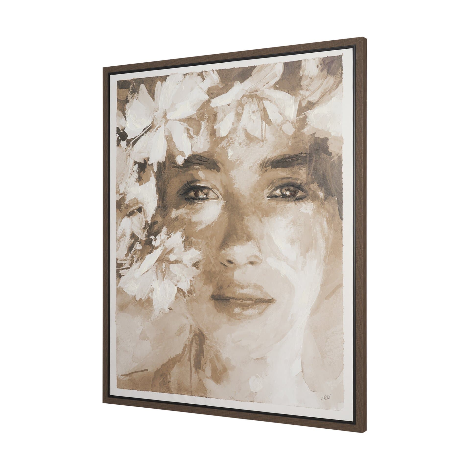 Repose by Mercana Studio Hand-Embellished Textured Framed Canvas Artwork — product photograph