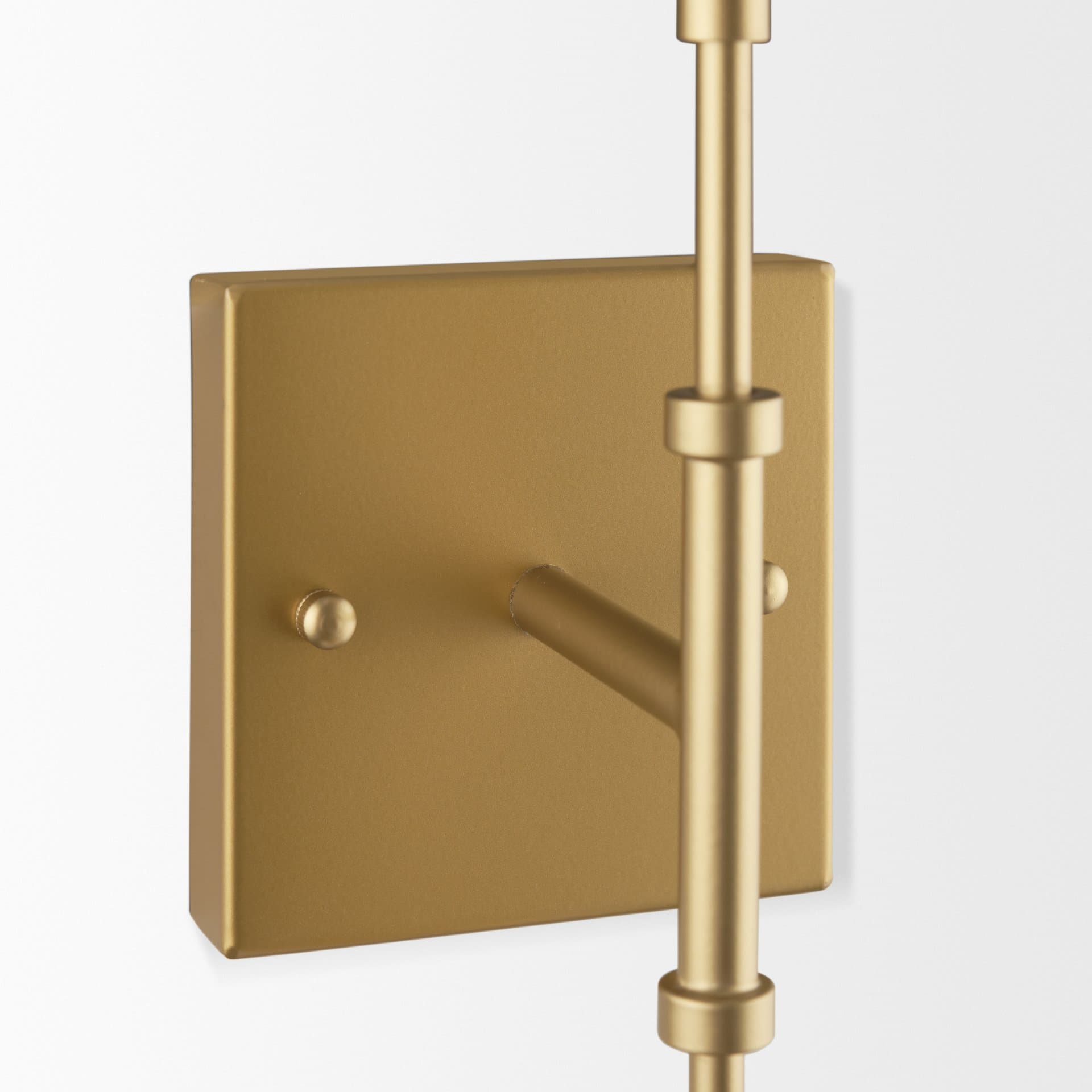 Edie Brushed Gold Metal w/ Frosted Glass Globes 2-Light Wall Sconce — product photograph