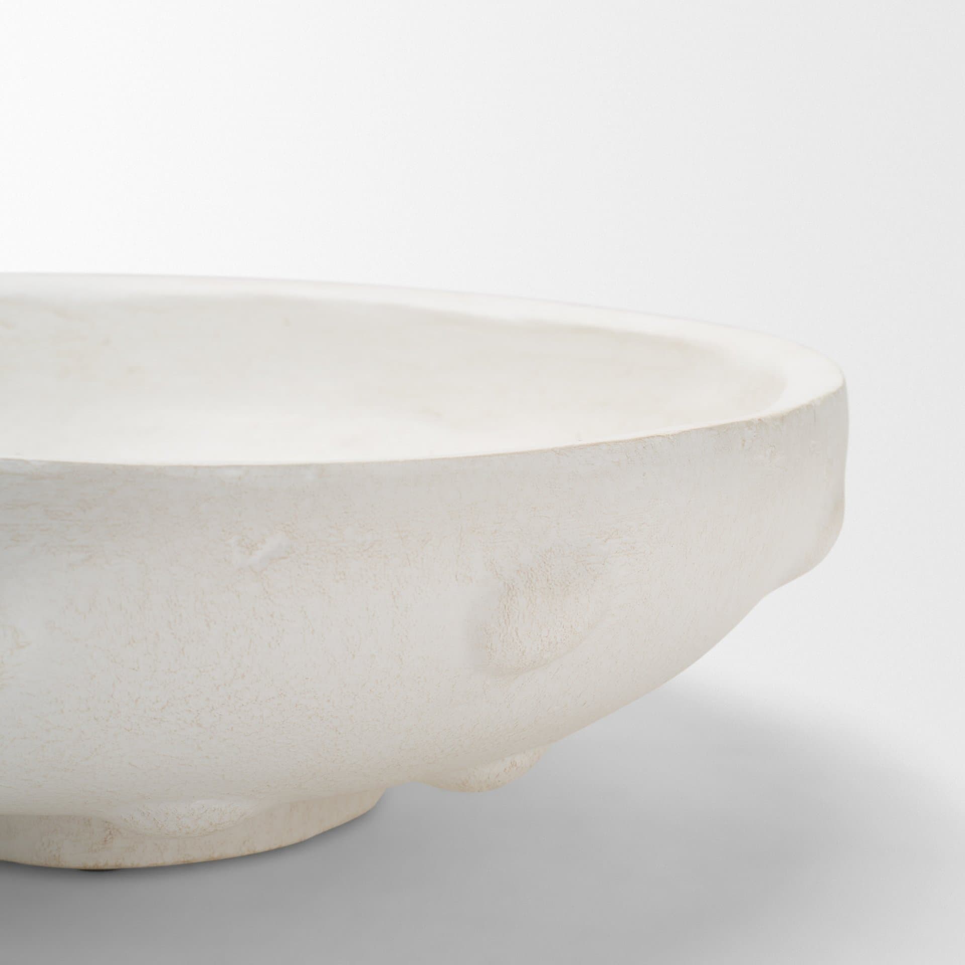 Punto Large White Paper Mache Dotted Centerpiece Bowl — product photograph