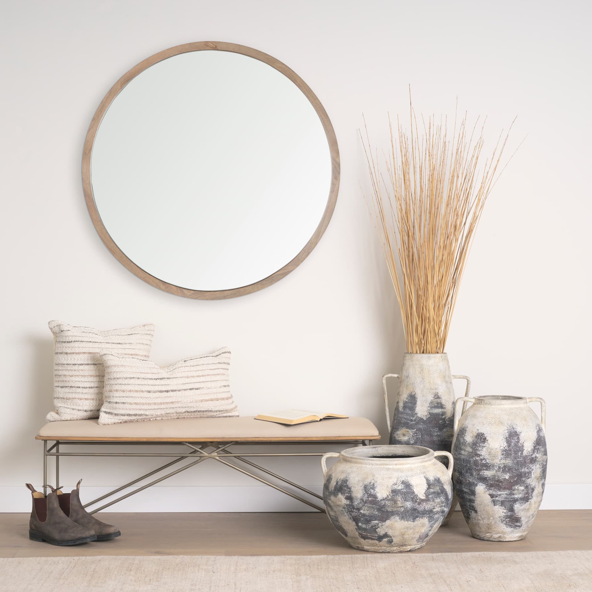 Boscia 15H Double Floor Vase — in a styled room