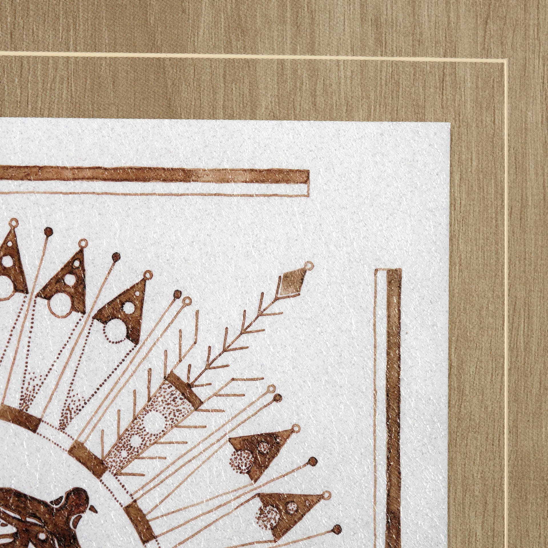 Sandpainting-Watercolor I by Mercana Studio Hand Embellished Framed Art Print Matted under Glass — product photograph