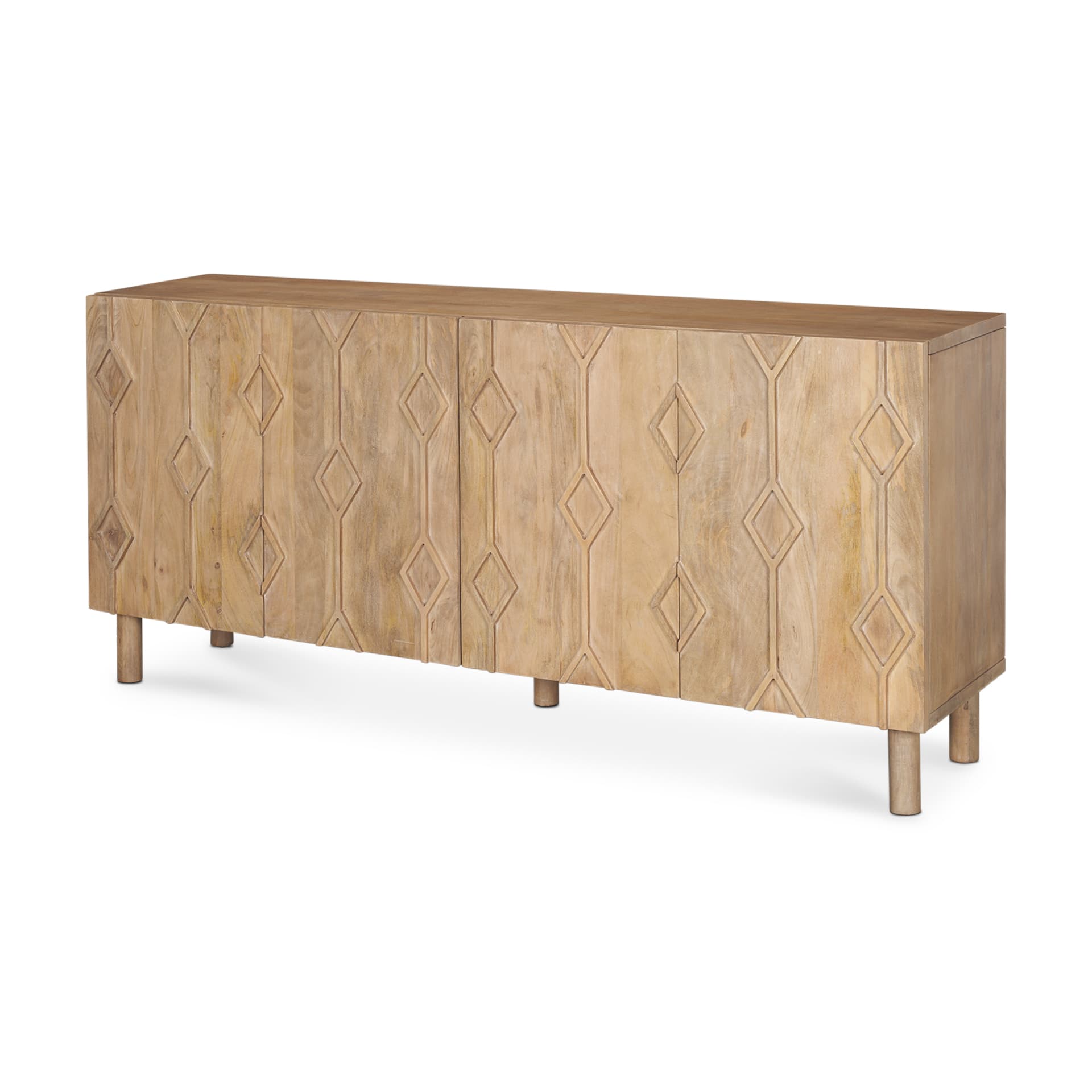 Heera Light Brown Diamond w/ Shelf Motif Sideboard — product photograph