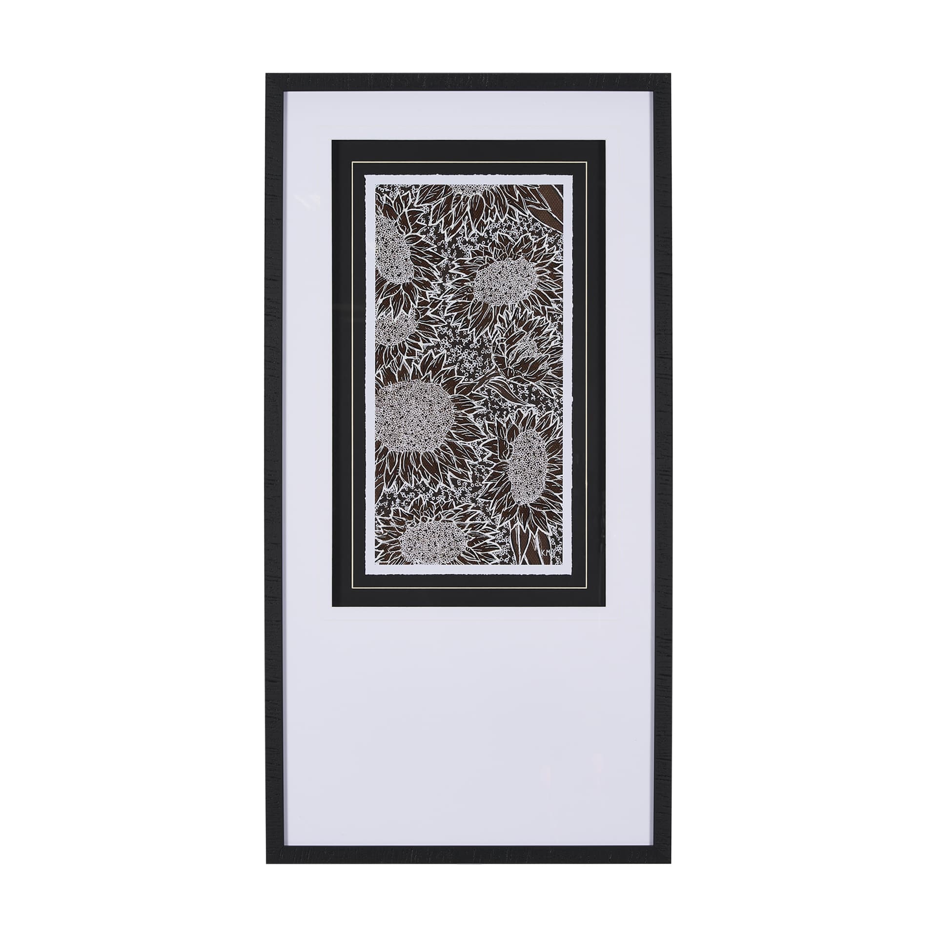 Sunflower Fest II by Mercana Studio a Hand Embellished Textured Framed Art Print Matted under Glass — product photograph