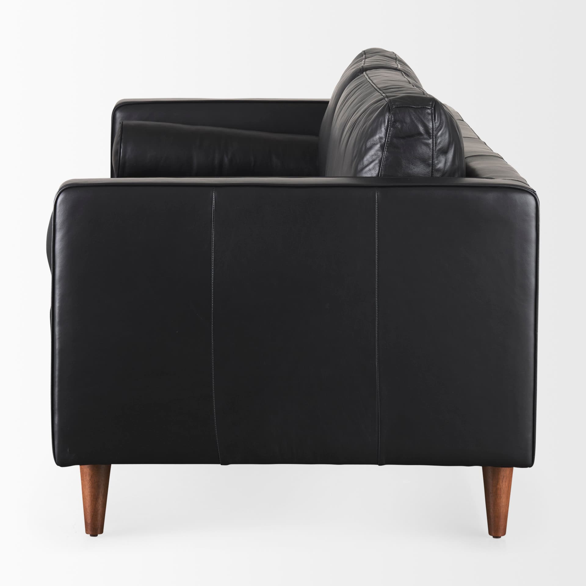 Svend 88.0L x 38.0W x 34.0H Black Leather Sofa — product photograph