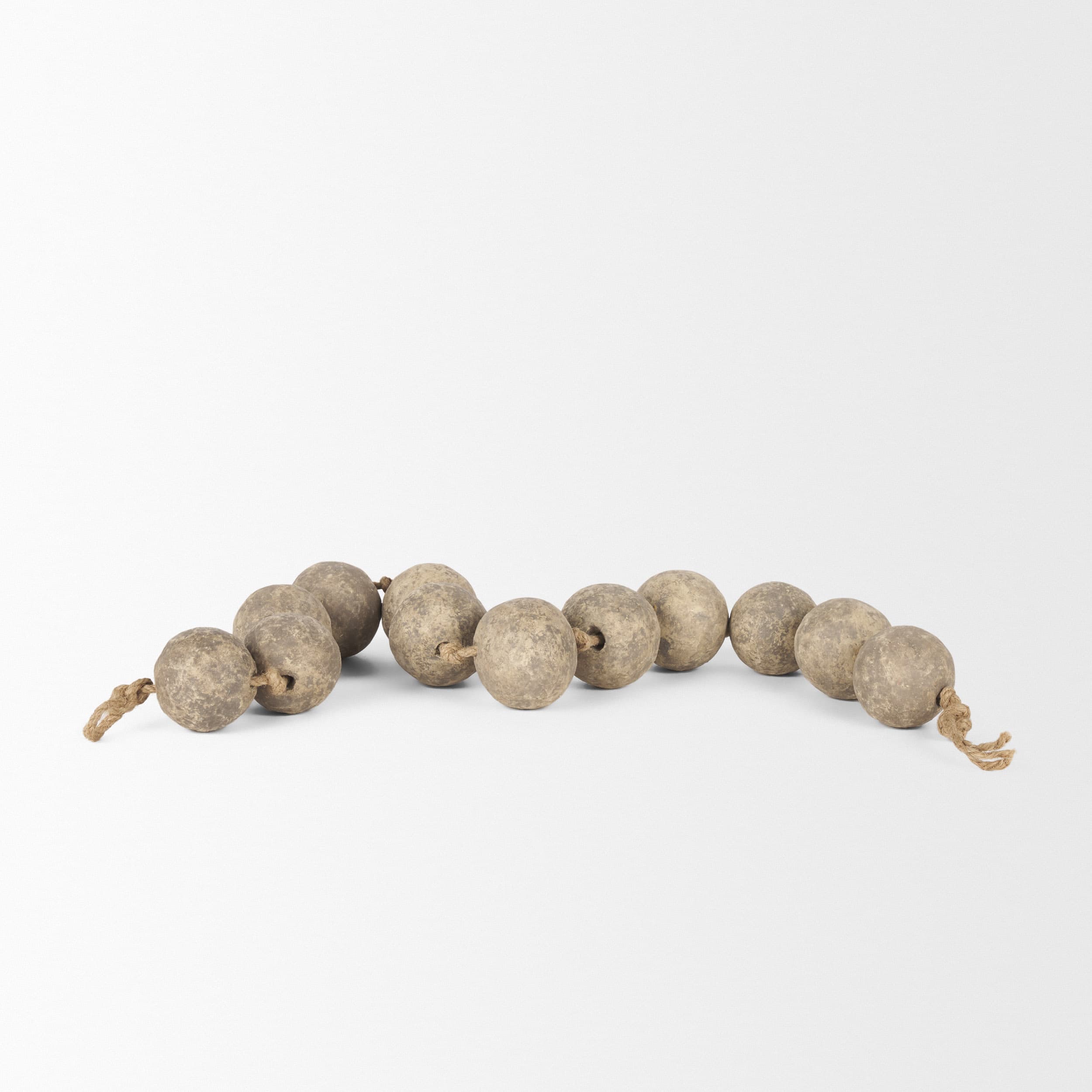 Varamala Dark Beige Paper Mache Sphere Garland — product photograph