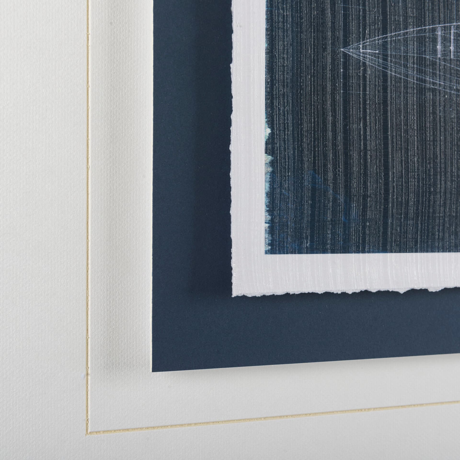 Kayak Blueprint by Dayna a Hand Embellished Textured Framed Art Print Matted under Glass — product photograph