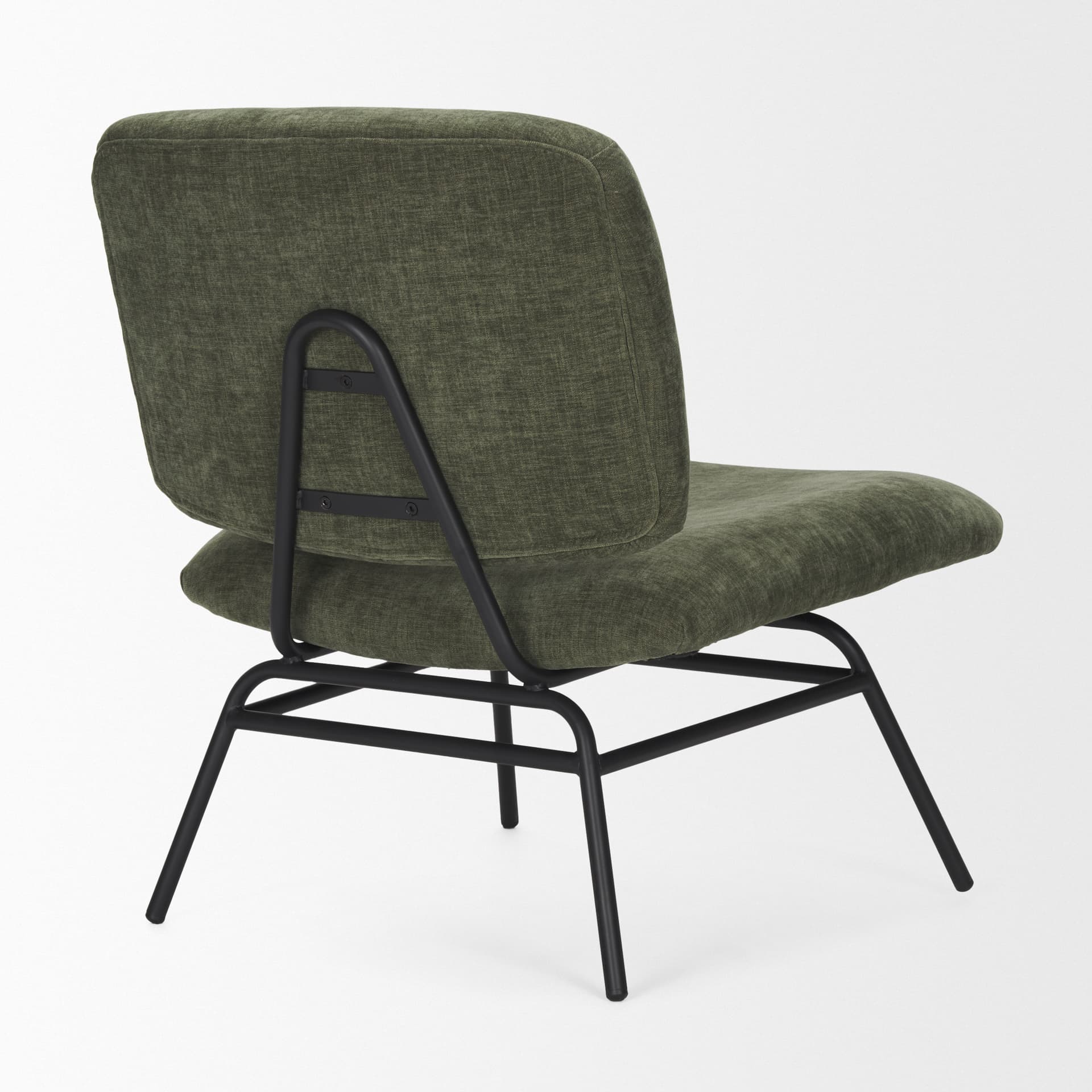 Nora Forest Green Fabric w/ Matte Black Metal Legs Accent Chair — product photograph