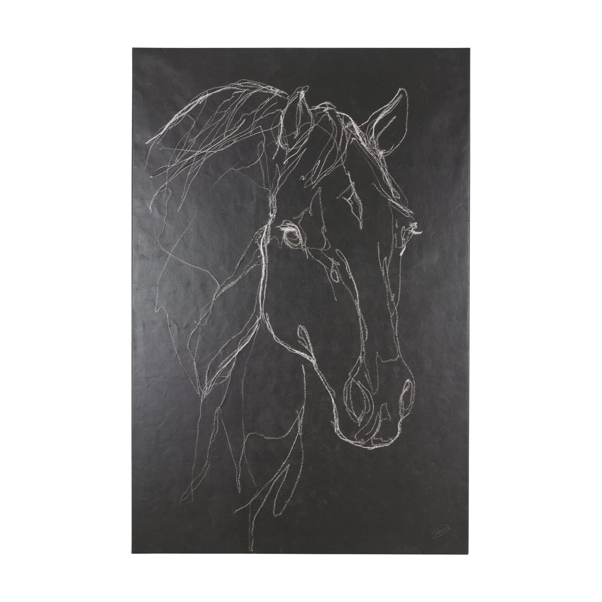Thoroughbred Dark III by Mercana Studio a Hand Embellished Textured Canvas — product photograph
