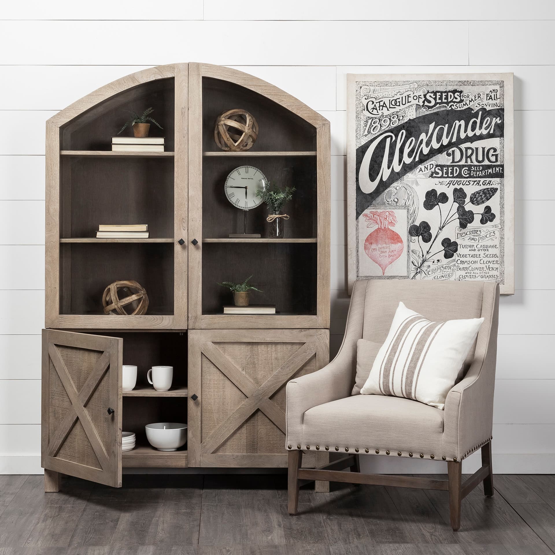 Antique Seed Packet XIV by Mercana Studio a Hand Embellished Textured Canvas — in a styled room