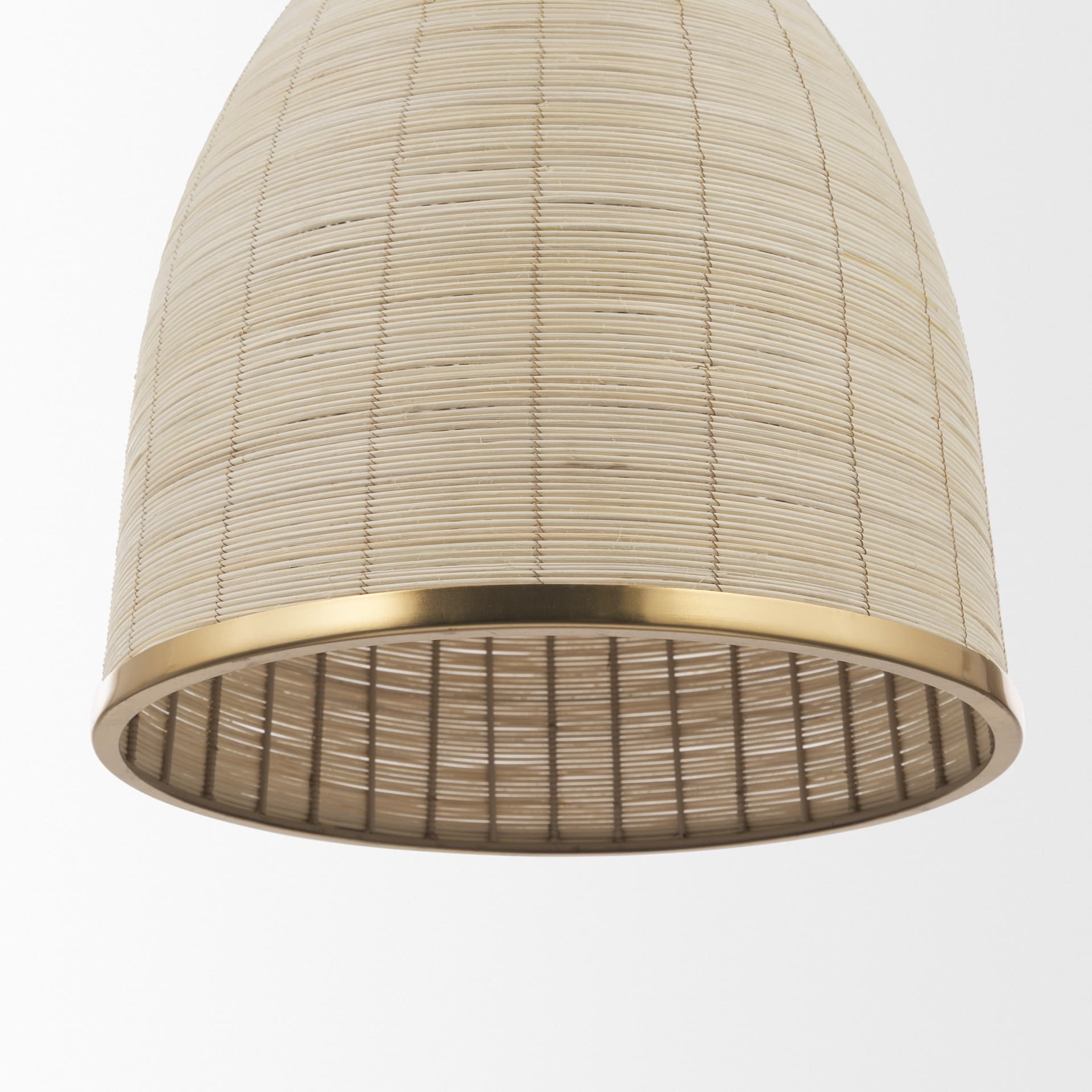 Saliha Cane w/ Brass Metal Pendant Light — product photograph