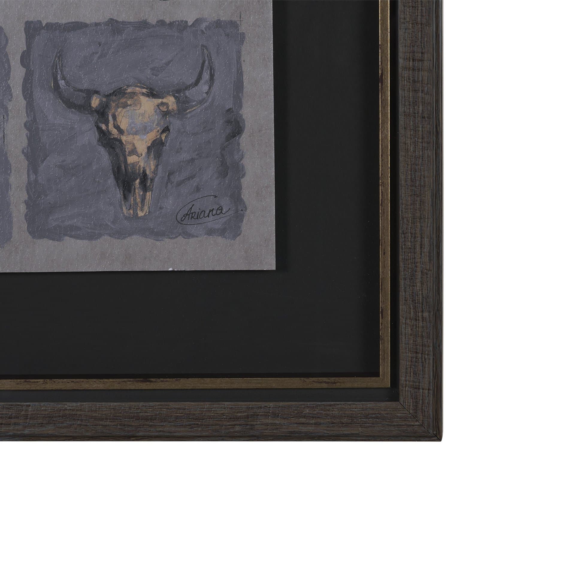 Forty-Eight by Natalia Boychenko-Tariq Hand-Embellished Textured Framed Artwork Matted under Glass — product photograph