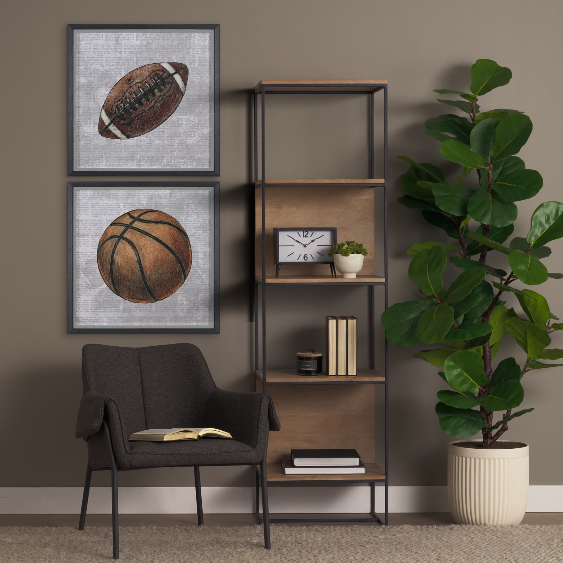 Definition of Sport IV by Mercana Studio a Hand Embellished Textured Framed Art Print — in a styled room