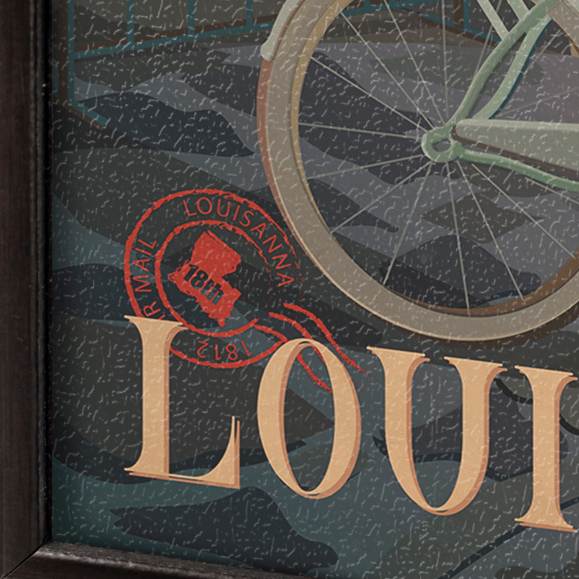 Louisiana Go USA (SM) by Mercana Studio a Hand Embellished Decograph Framed Art Print — product photograph