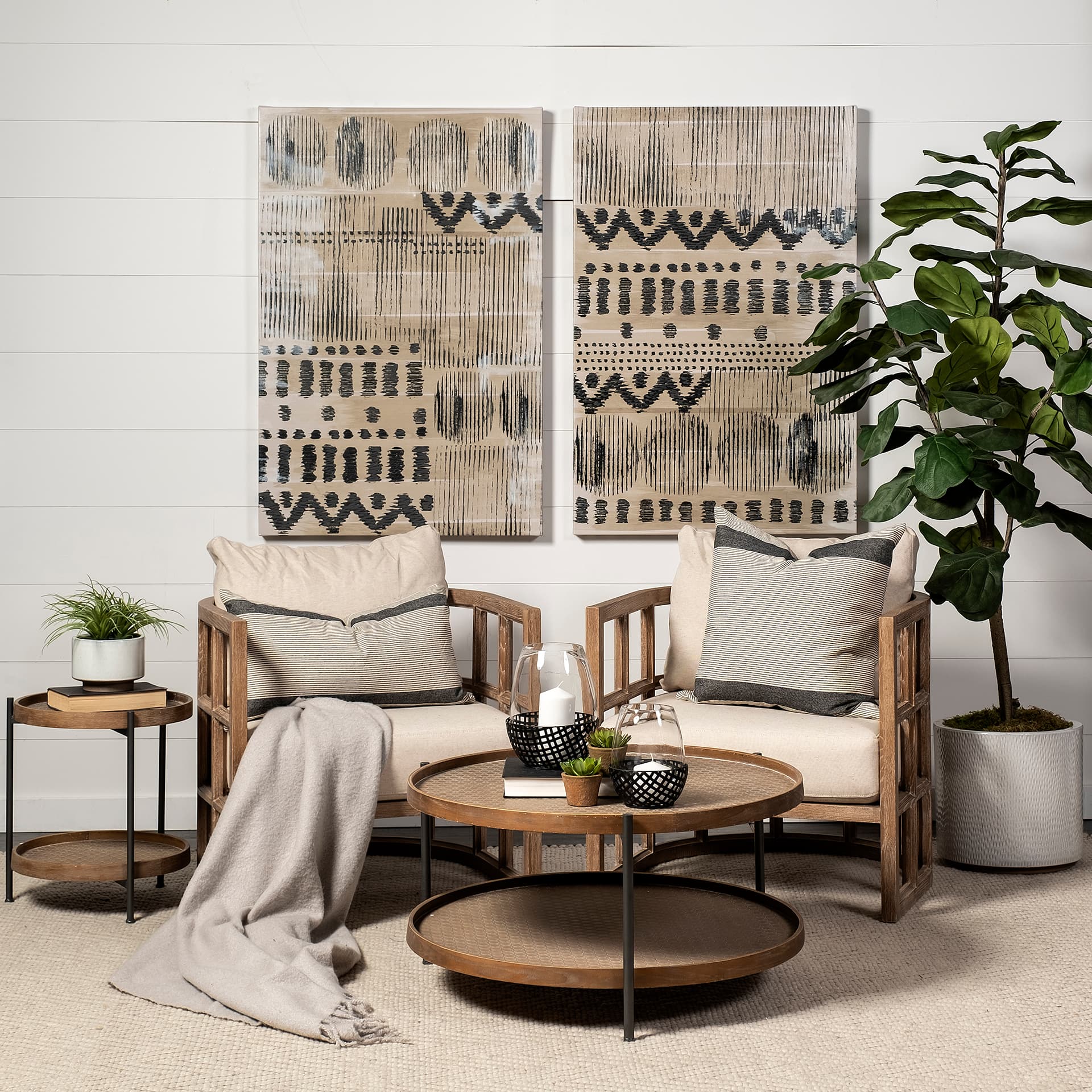Skylar II Tan Fabric Covered Cushioned Demi-Lune Wooden Frame Accent Chair — product photograph