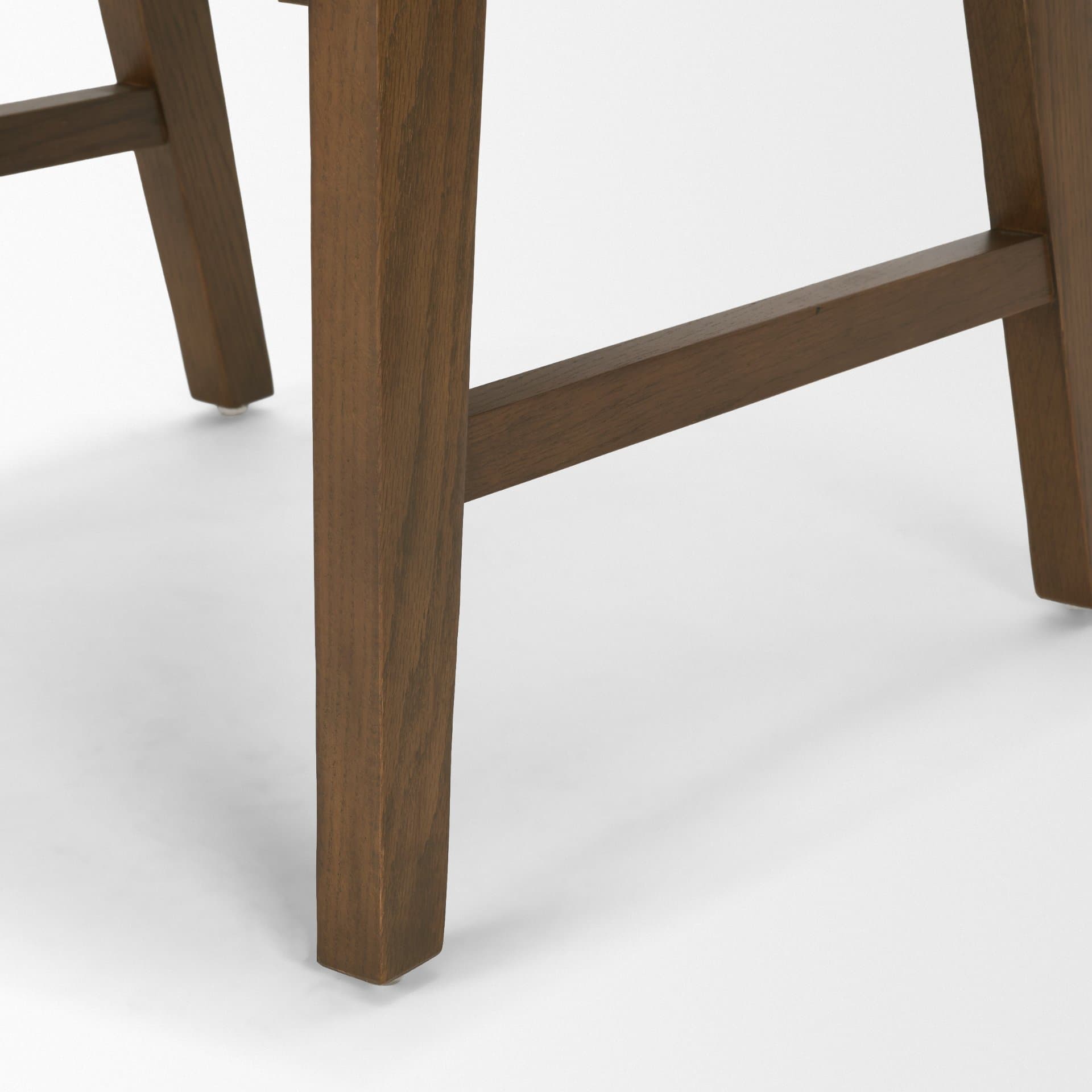 Reid Cane Back Dining Side Chair | Cream Fabric w/ Brown Wood — product photograph