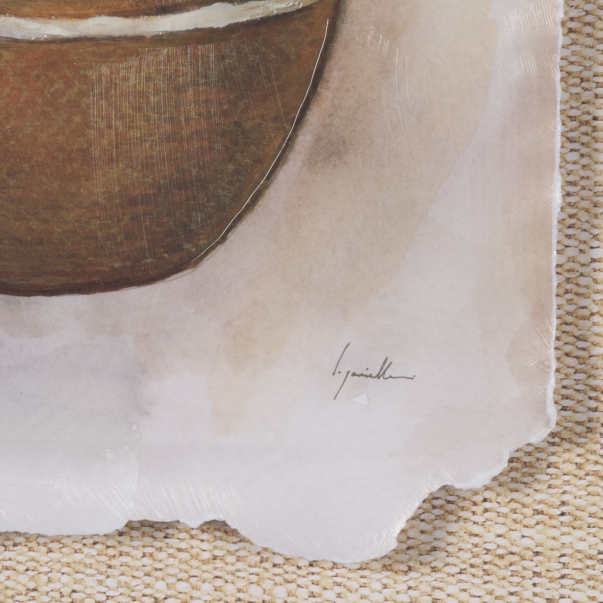 Peruvian Beginnings I by Mercana Studio Hand Embelished Textured Framed Artwork Matted under Glass — product photograph