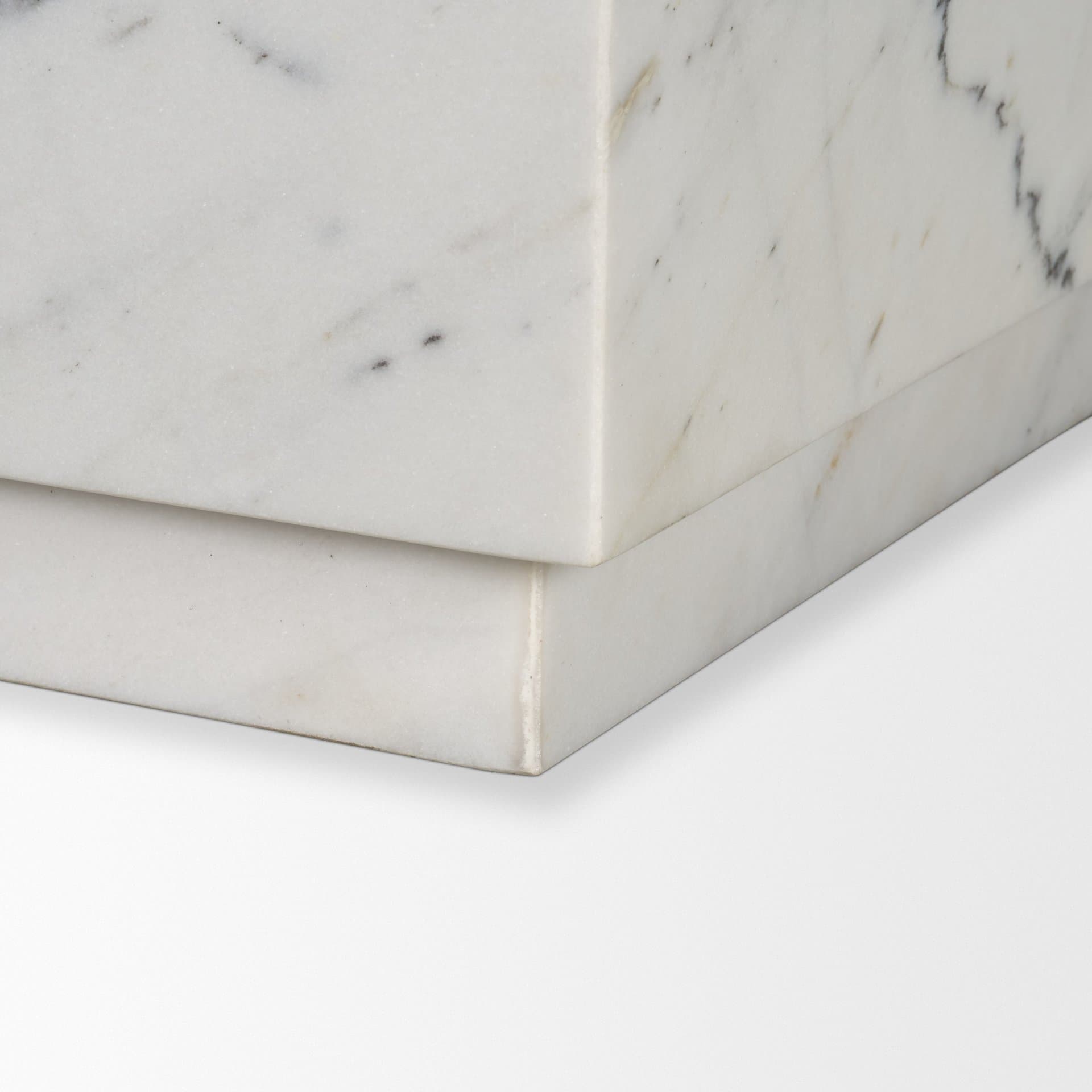 Matteo Solid White Marble Square Side Table — product photograph