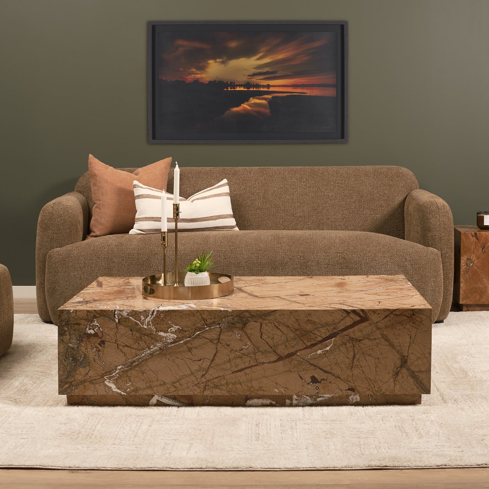 Last Light by Chad Mackay Textured FramedPhoto Print Matted under Glass — in a styled room