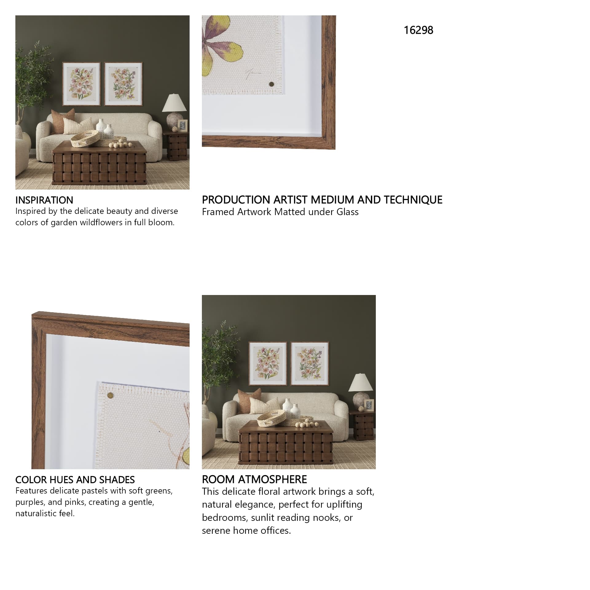 Atelier des Fleurs III by Mercana Studio Framed Artwork Matted under Glass — in a styled room