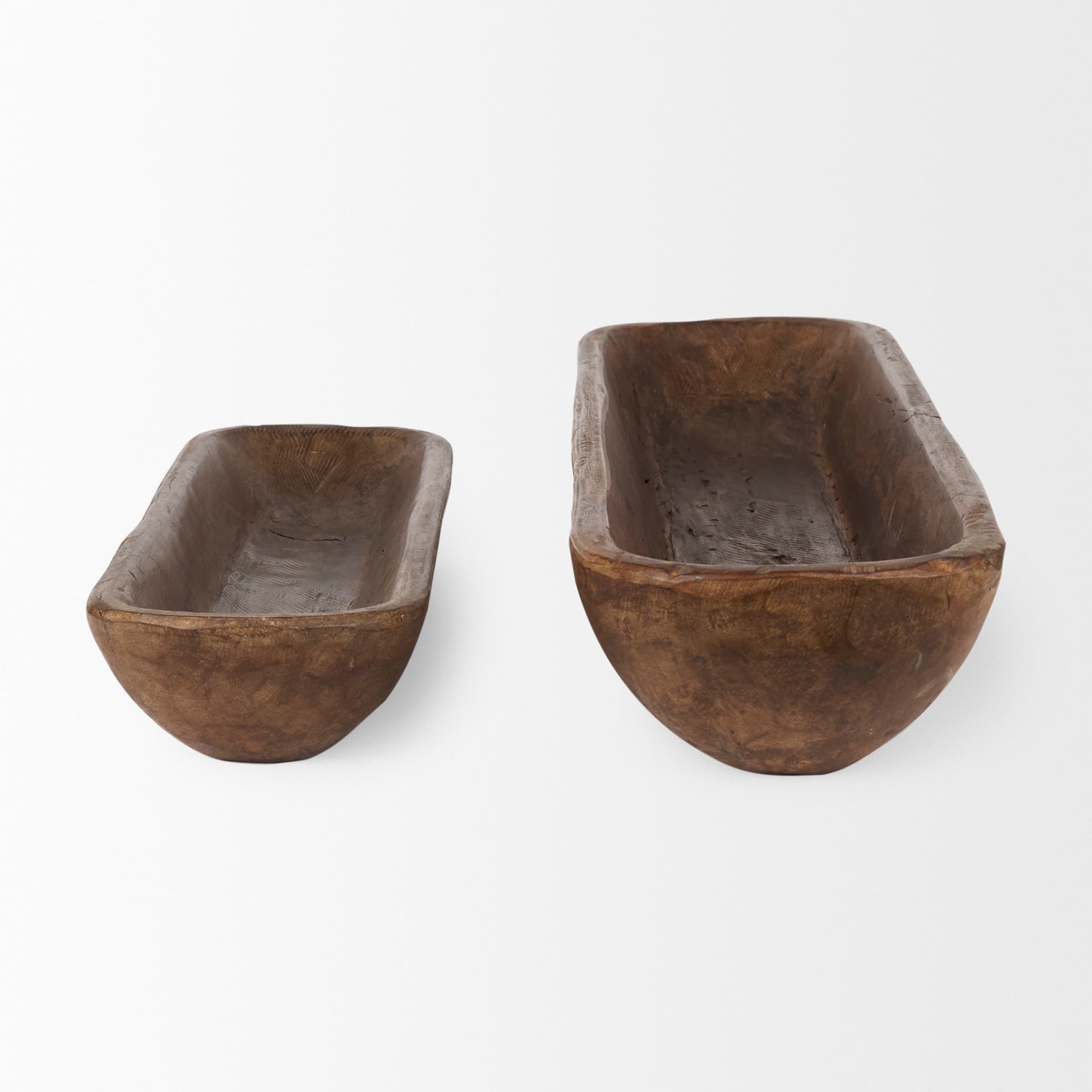 Athena Set of 2 Extra Large Medium Brown Reclaimed Wood Trays — product photograph