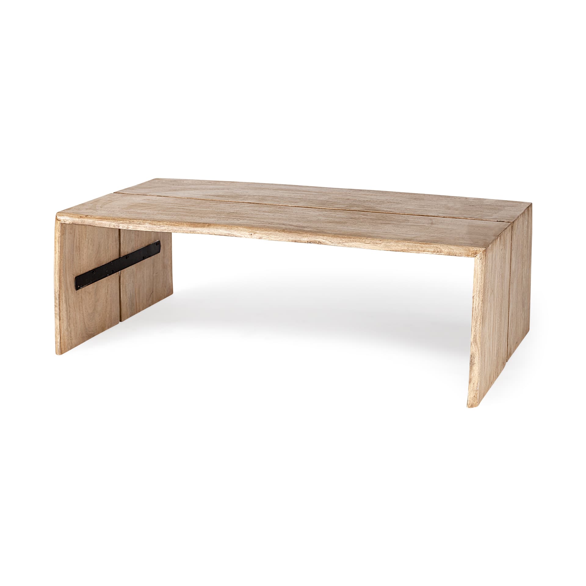 San Andreas 48x30.5 Rectangular Brown Solid Wood Top and Base Coffee Table — product photograph