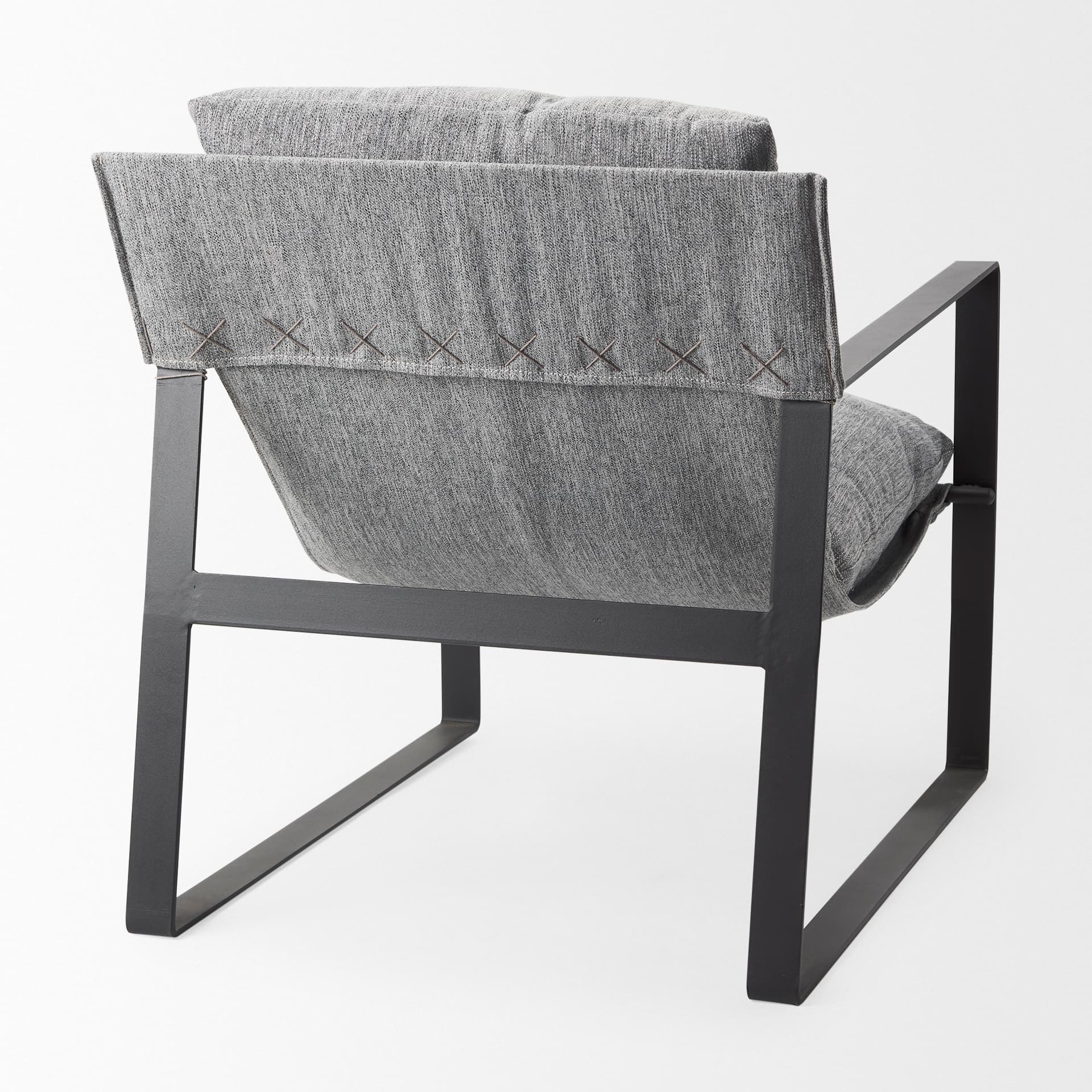 Guilia Castlerock Gray With Metal Frame Sling Accent Chair — product photograph