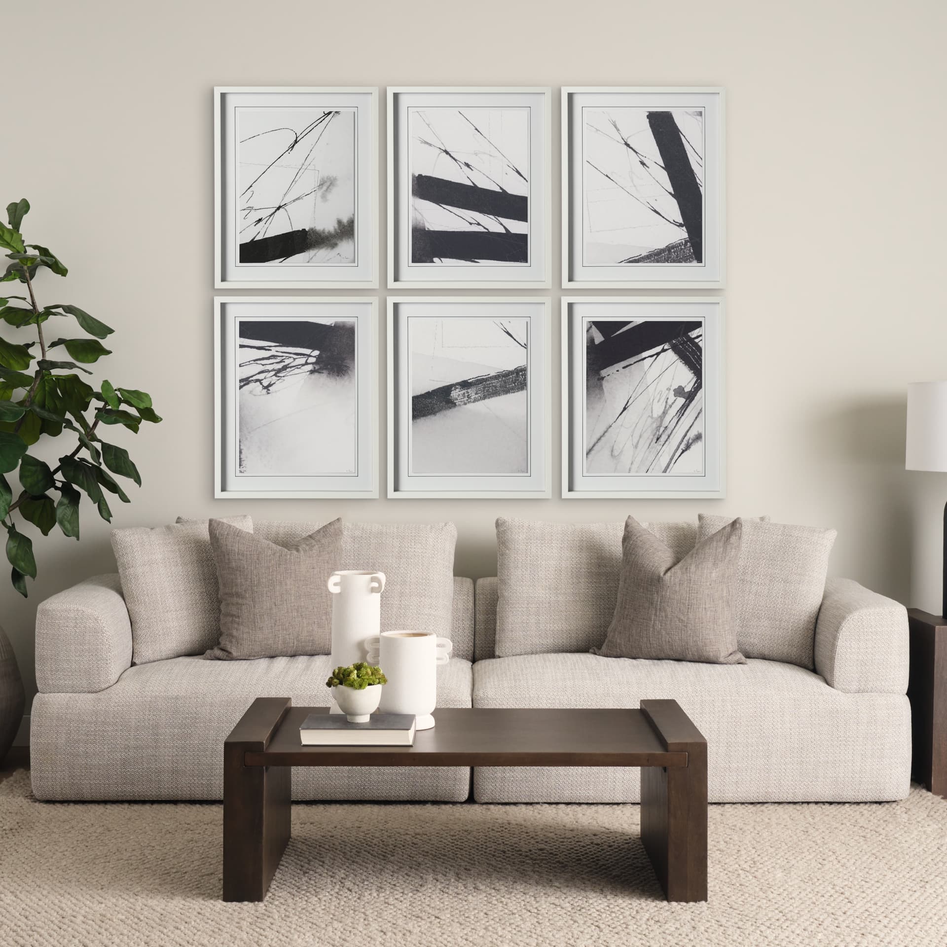 Directions III by Mercana Studio a Hand Embellished Textured Framed Art Print Matted under Glass — in a styled room