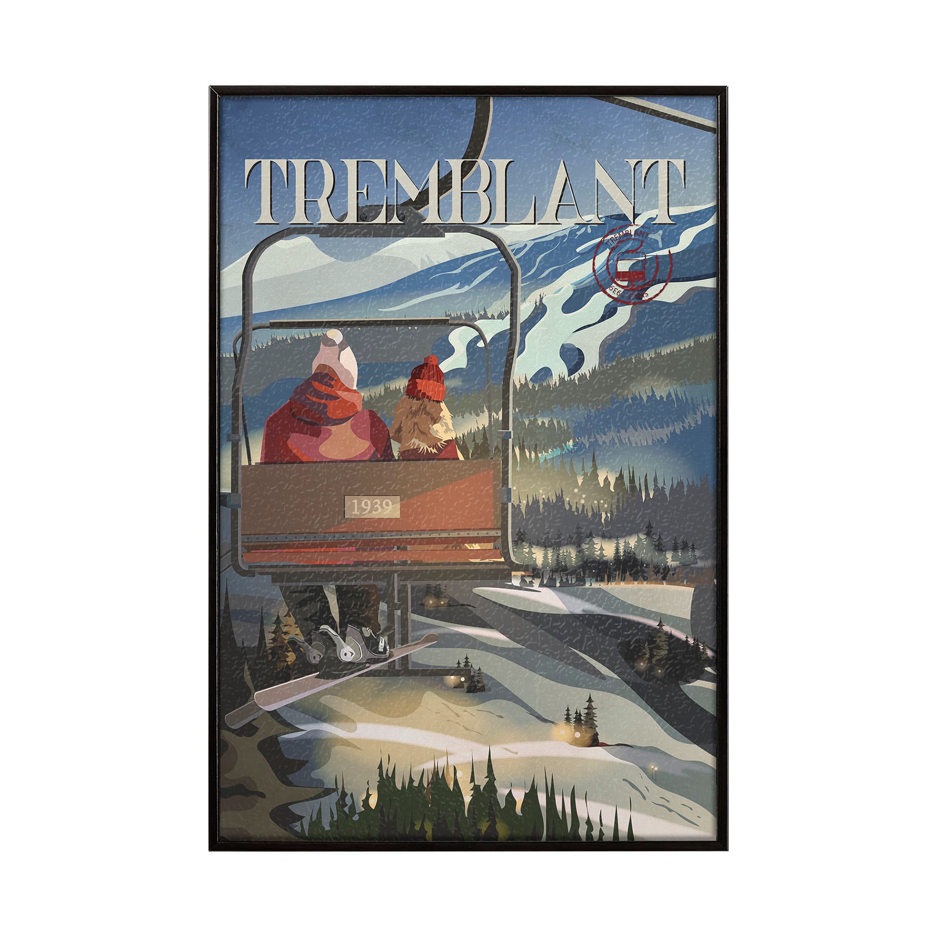 Tremblant Go Canada (SM) by Mercana Studio a Hand Embellished Decograph Framed Art Print — product photograph