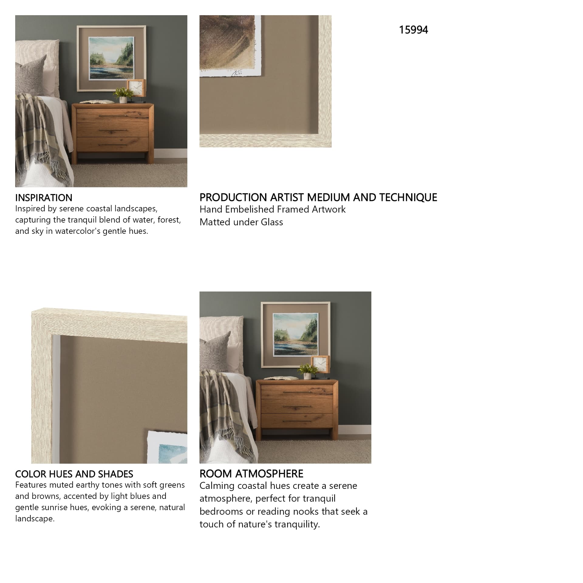 Shoreline Beauty I by Mercana Studio Hand Embelished Framed Artwork Matted under Glass — product photograph