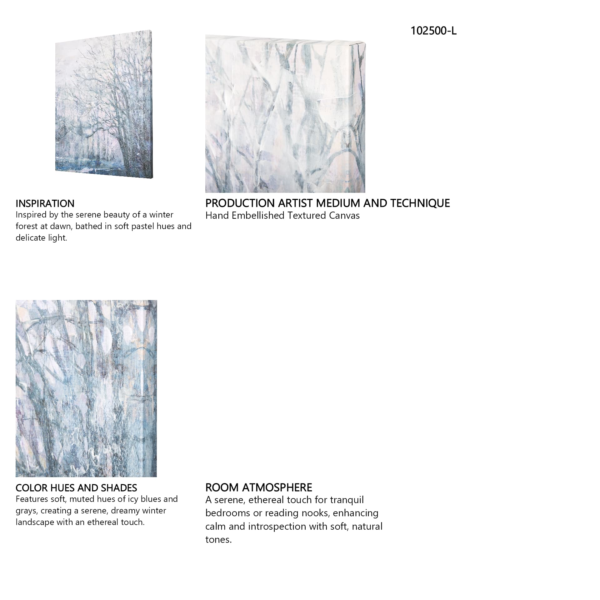 A Fresh Winter Morning II by Mercana Studio a Hand Embellished Textured Canvas — in a styled room