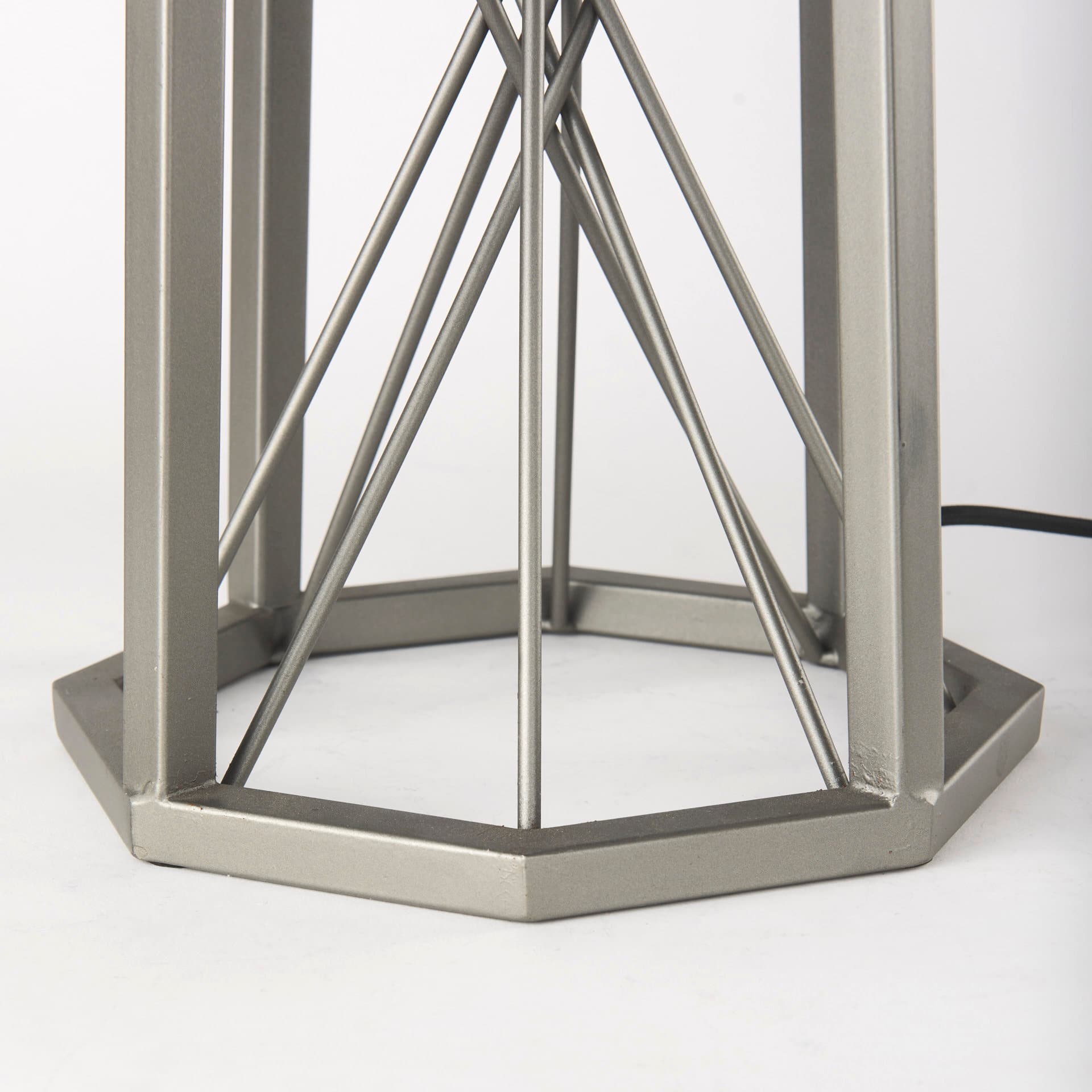 Raen (28.5"H) Gray Metal Octagonal Base w/Beige Shade Table Lamp — product photograph