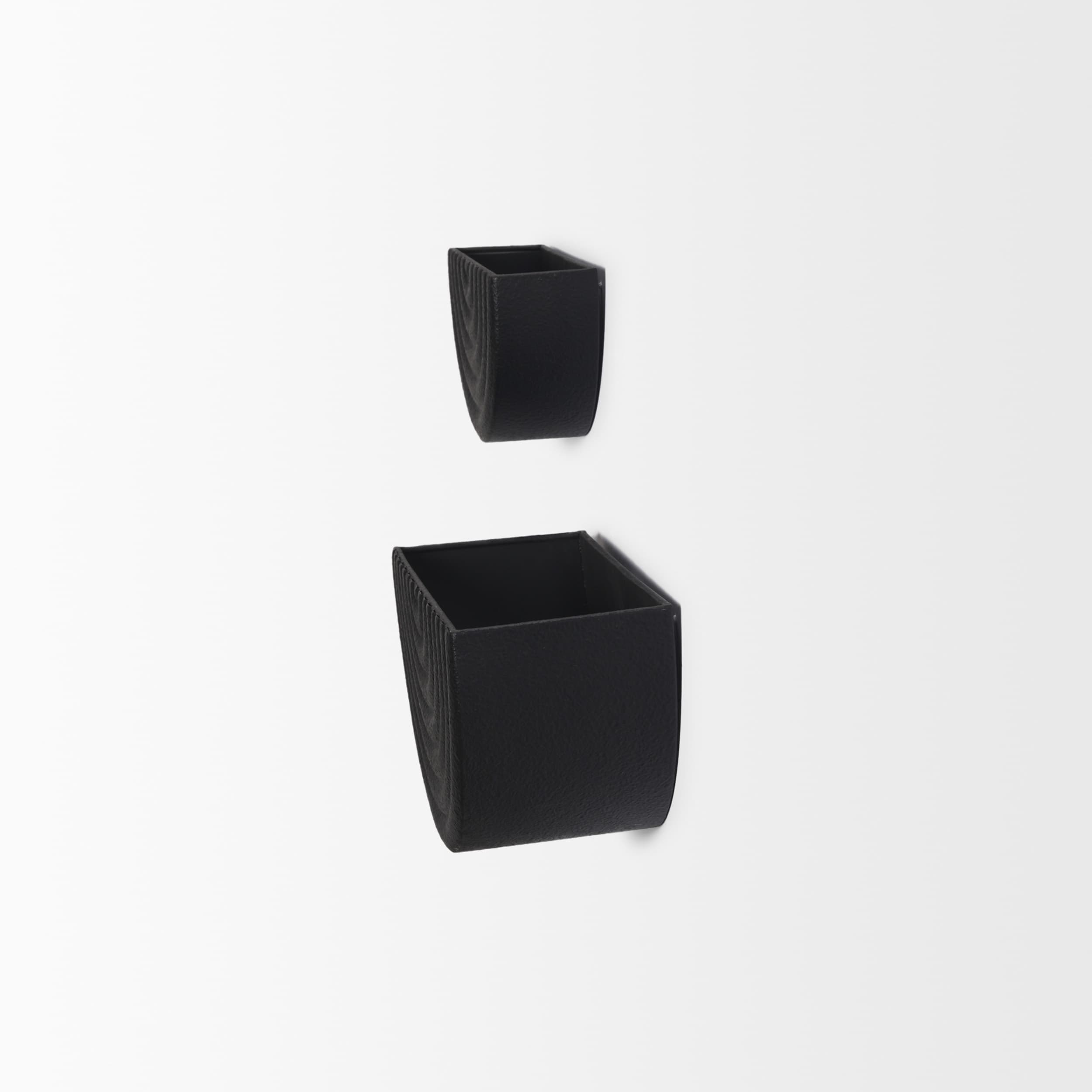 Shilo Matte Black Metal Hanging Wall Planter (Set of 2) — product photograph