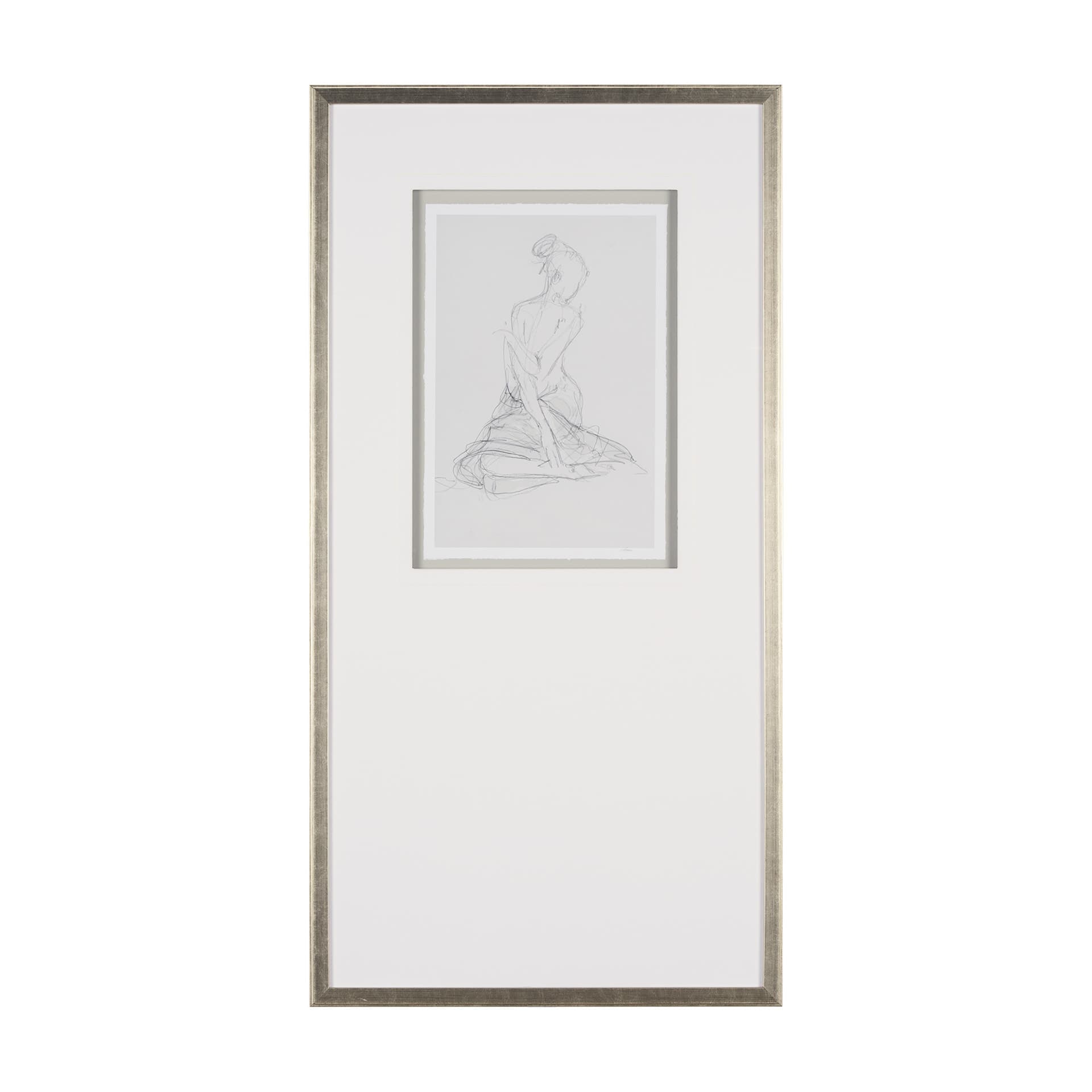 Sitting Model II by Mercana Studio a Hand Embellished Framed Art Print Matted under Glass — product photograph