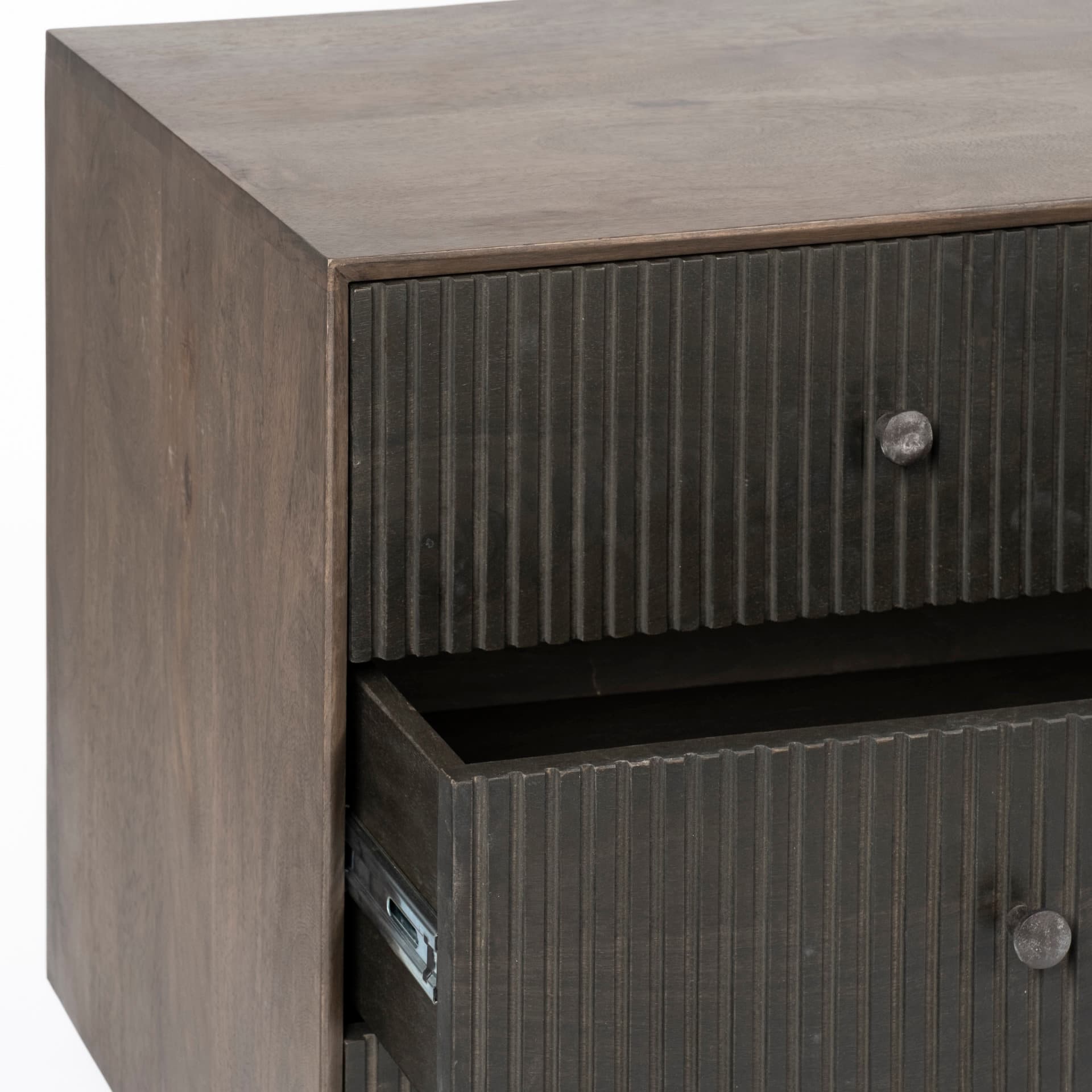 Grace 70Wx18.5Lx31.25H Two-Tone Brown Solid Wood 6 Drawer Sideboard — product photograph