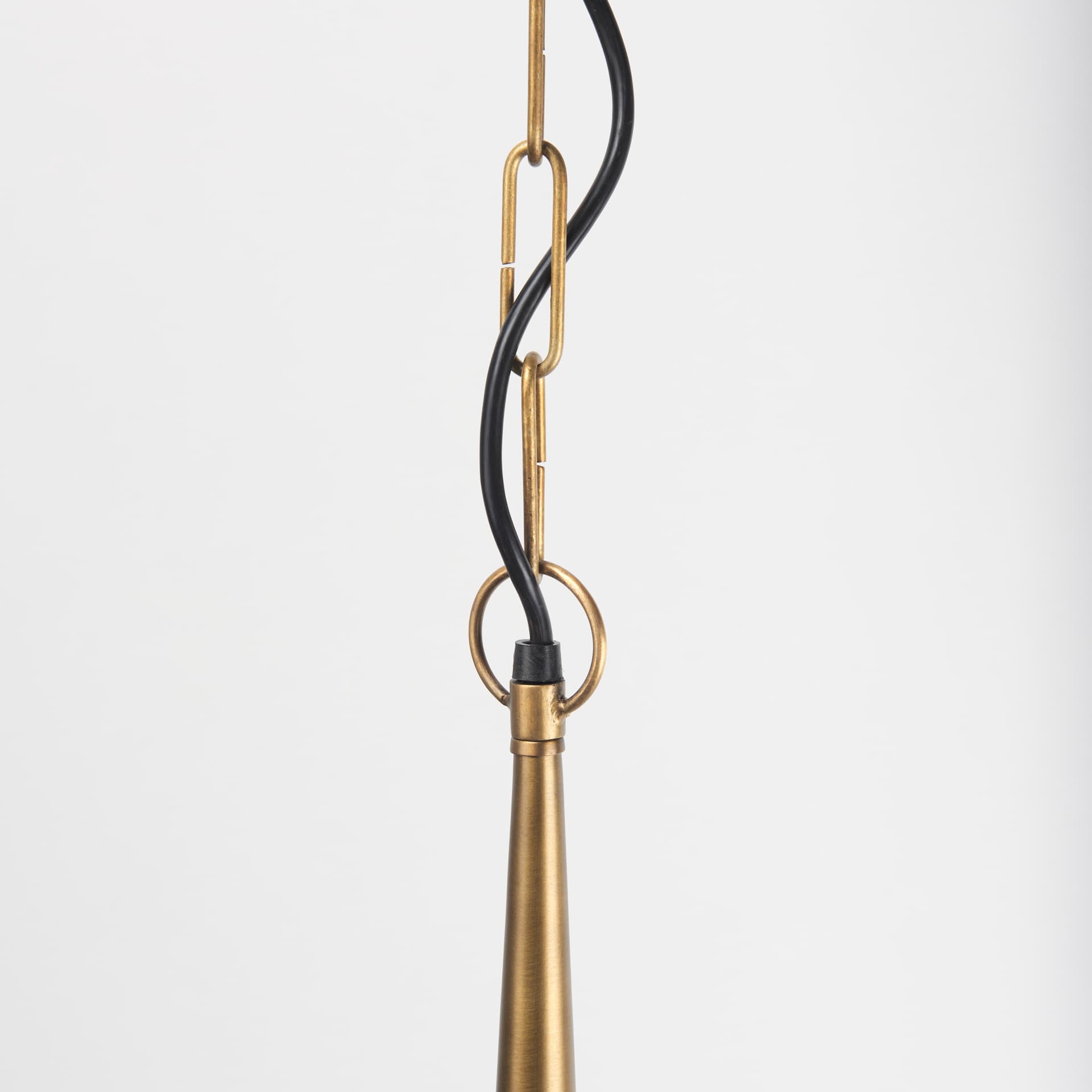 Willson 17.0L x 17.0W x 29.0H Black Iron W/Antique Brass Dome Pendant Light — product photograph