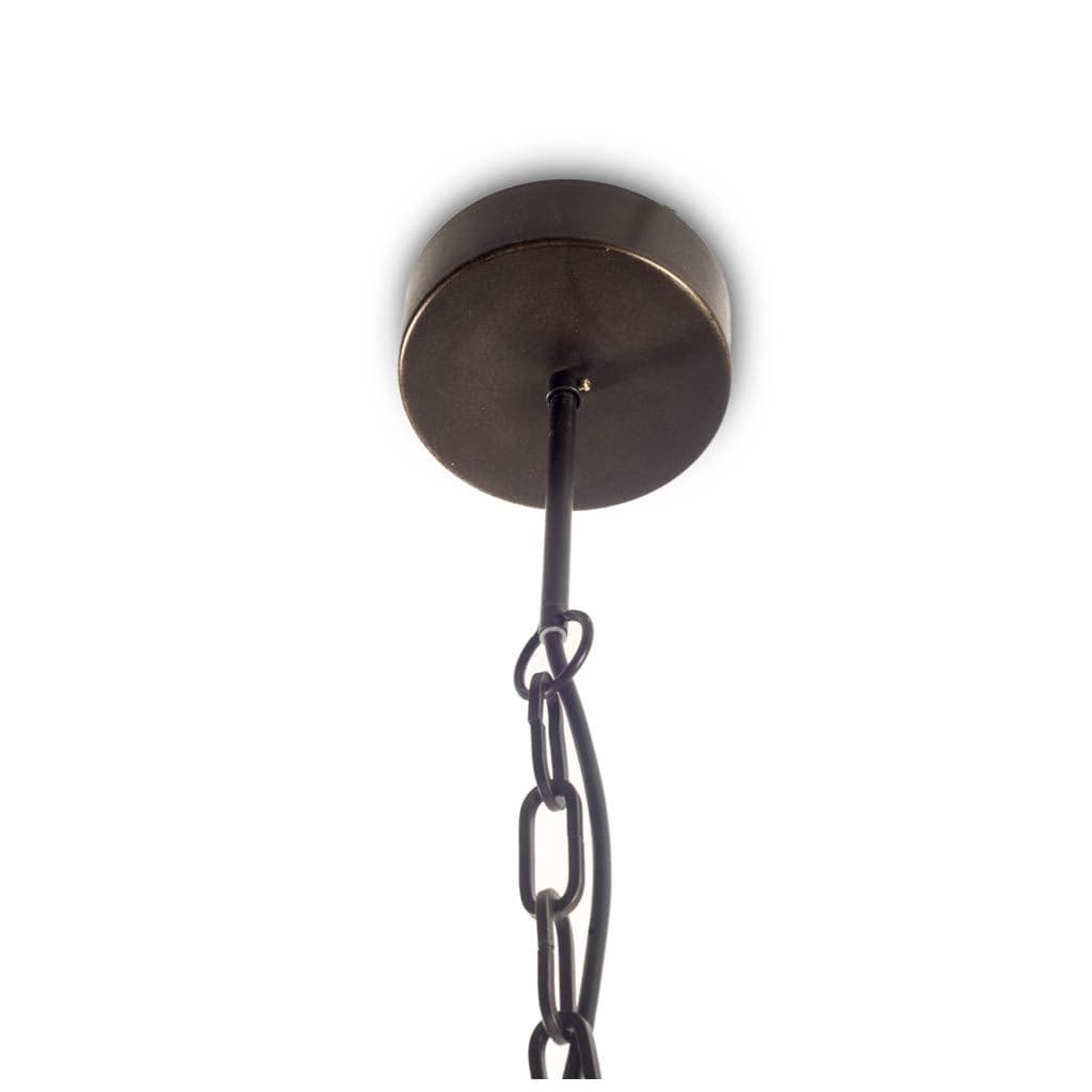 Penhill (25"x24") Black and Wooden Three Bulb Chandelier — product photograph