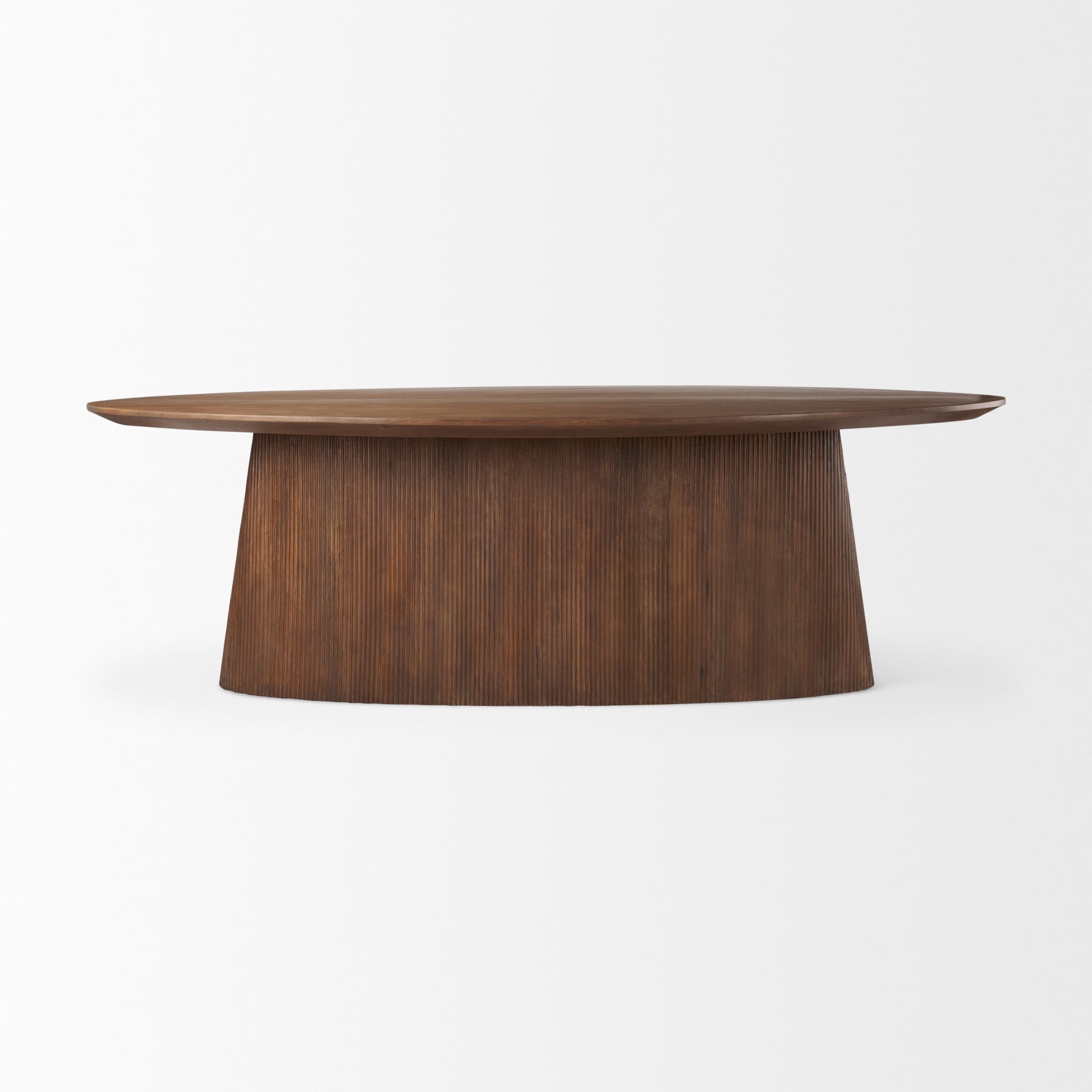 Lance 94"L x 50"W Oval Dining Table | Med Brown Wood | Seats 8 — product photograph