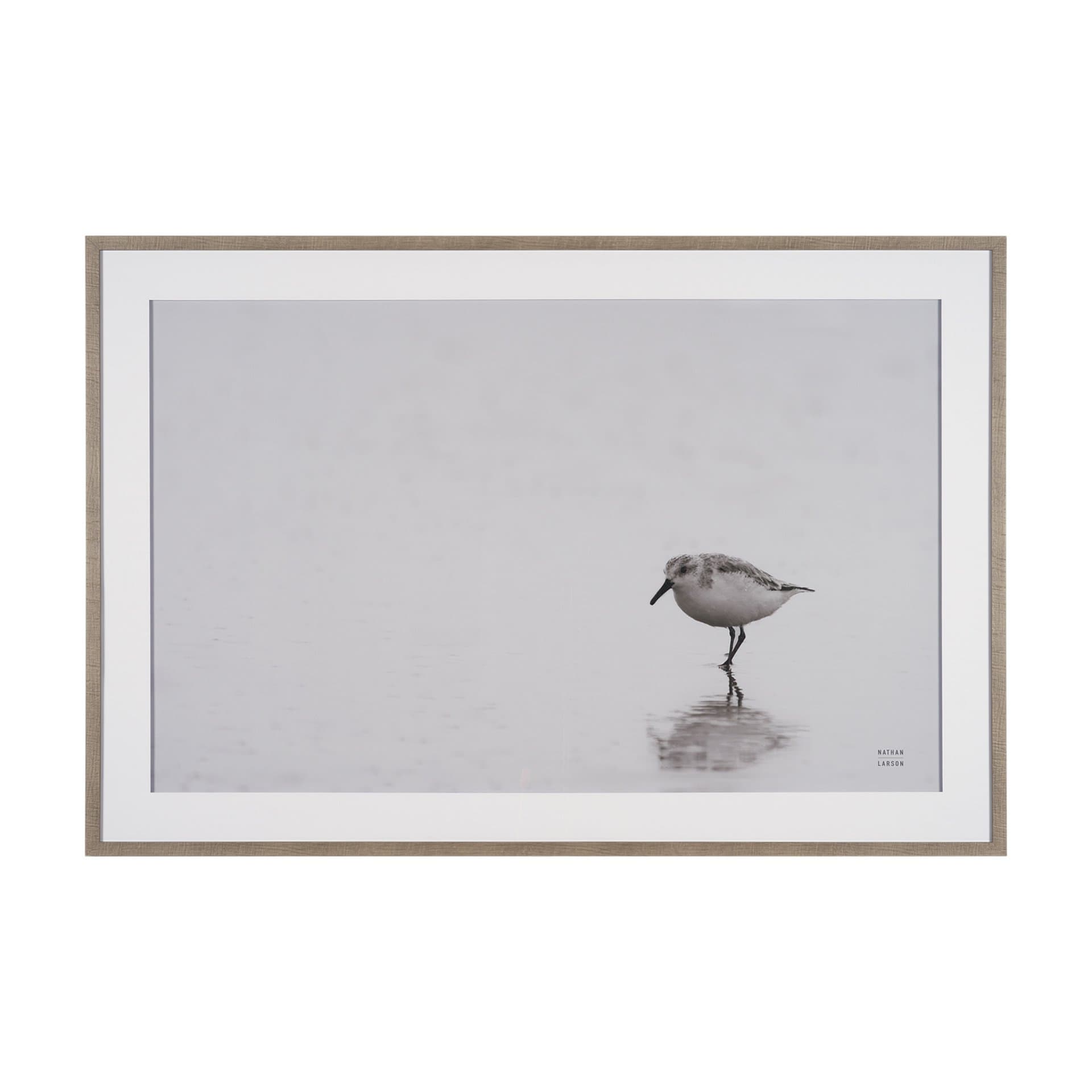 Tybee Island Sanderling by Nathan Larson a Hand Embellished Framed Photo Print under Glass — product photograph