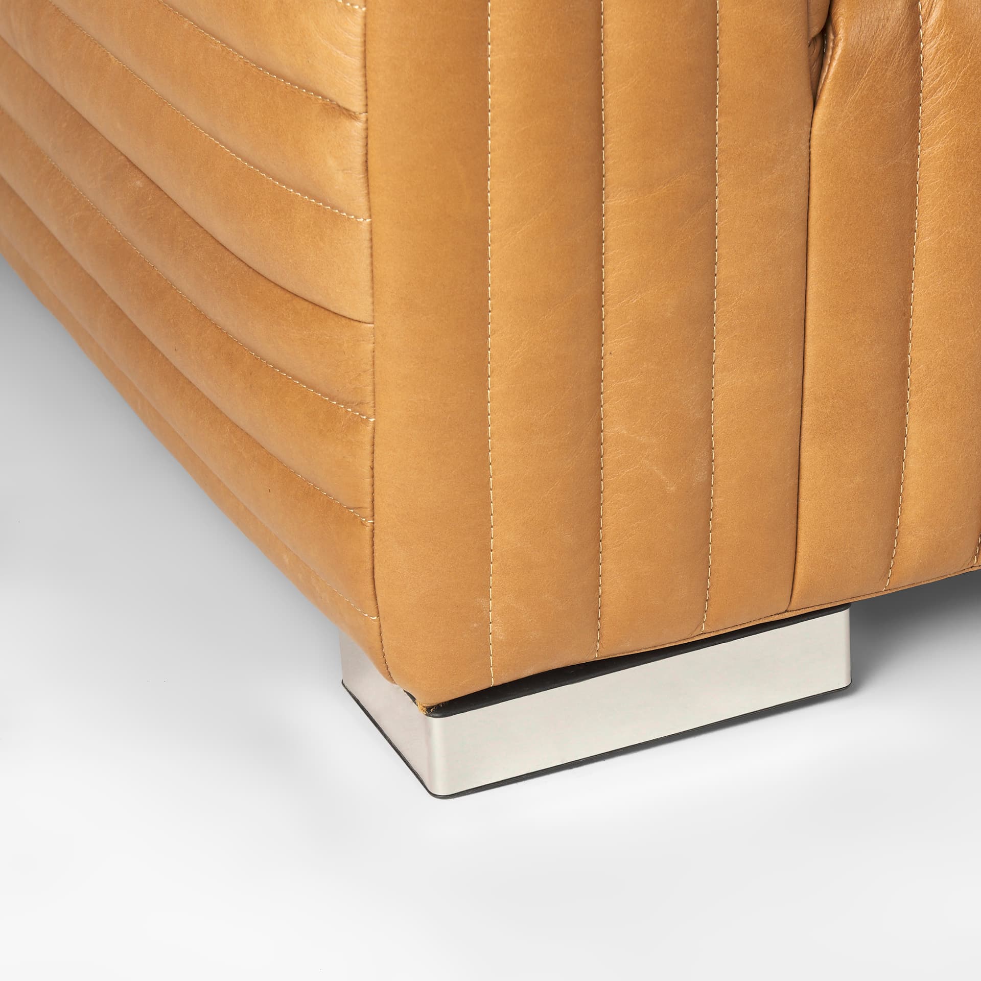 Ricciardo Cognac Leather Upholstered Arm Chair — product photograph