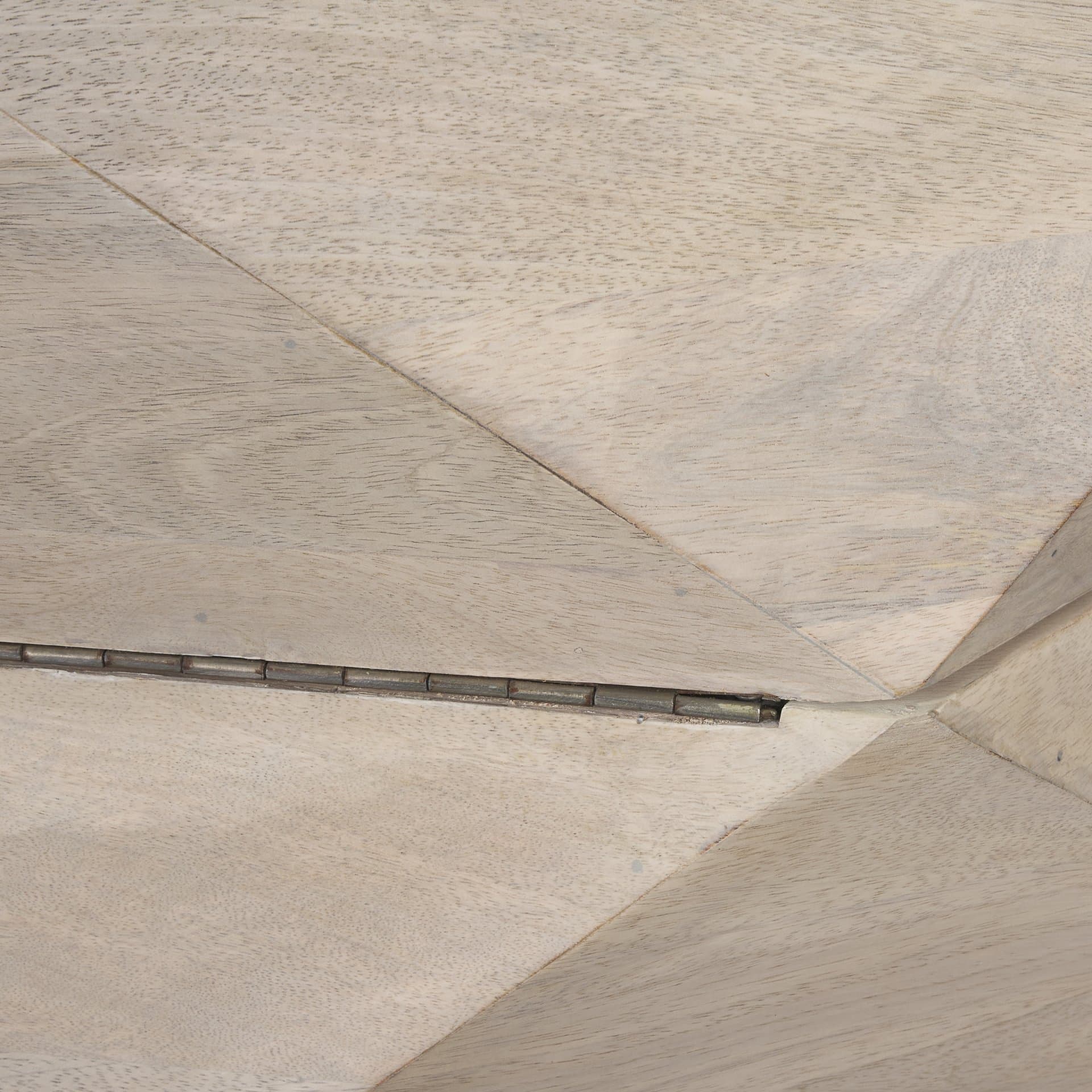 Arreto 36" Hexagonal Hinged Solid Wood Top and Base Coffee Table — product photograph