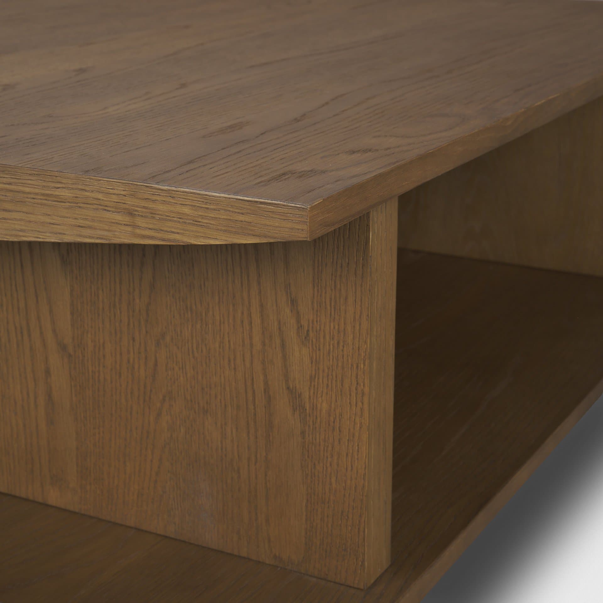 Boden 42" Square Wood Coffee Table w/ Open Shelf — product photograph