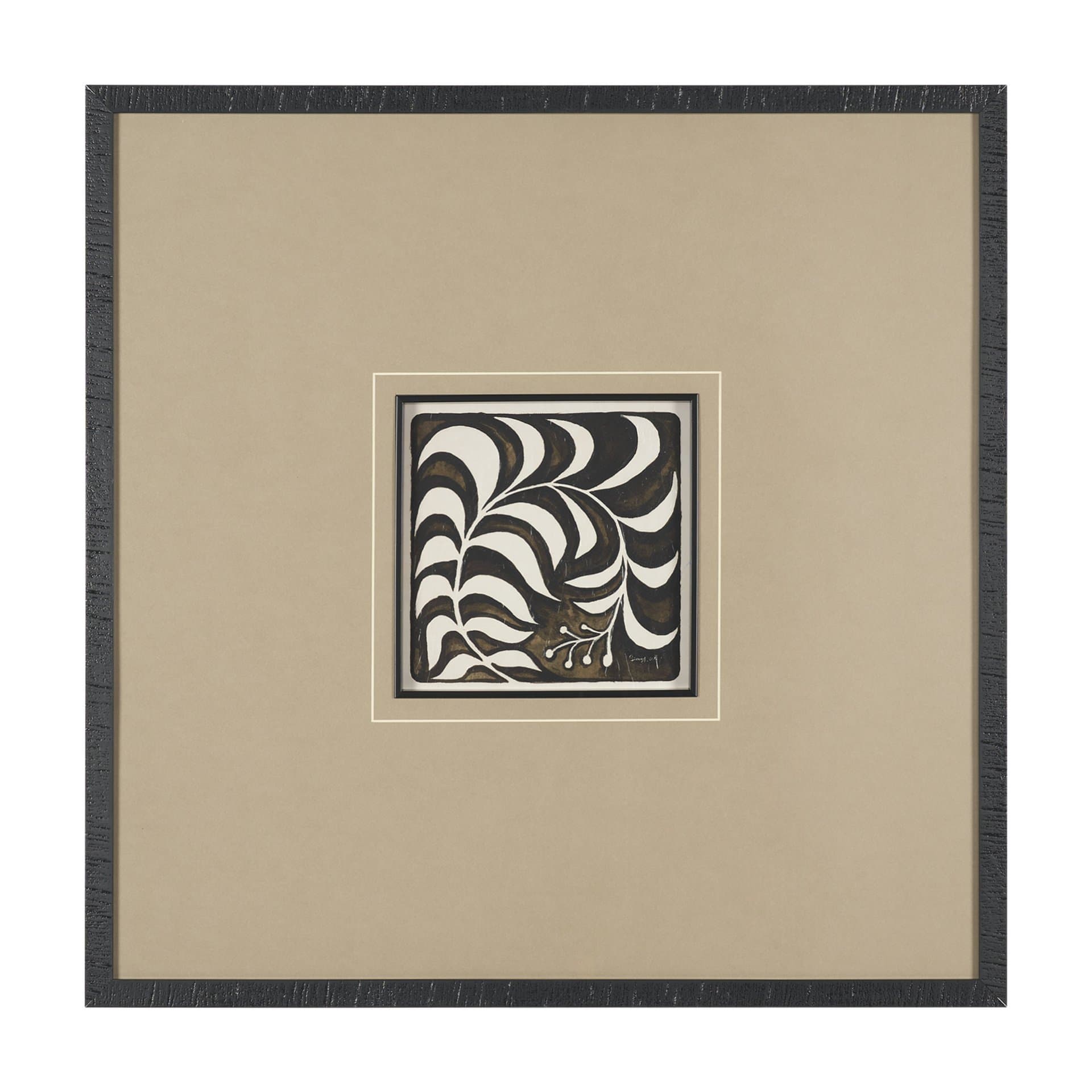 Spanish Tile Dark IV by Mercana Studio Textured Framed Artwork Matted under Glass — product photograph
