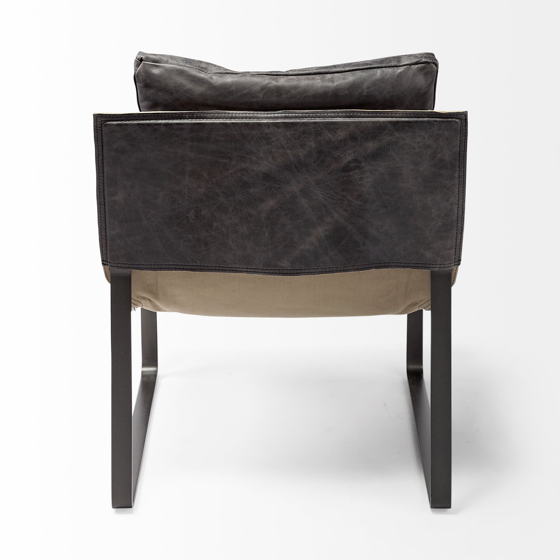 Hornet II Black Leather Body Metal Frame Accent Chair — product photograph