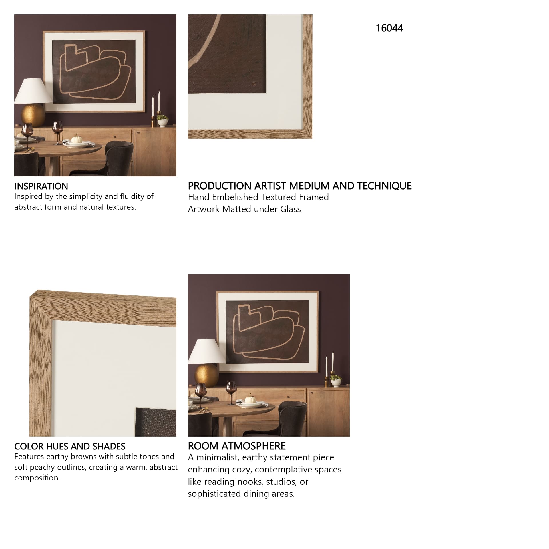 Fusion I by Mercana Studio Hand Embelished Textured Framed Artwork Matted under Glass — in a styled room