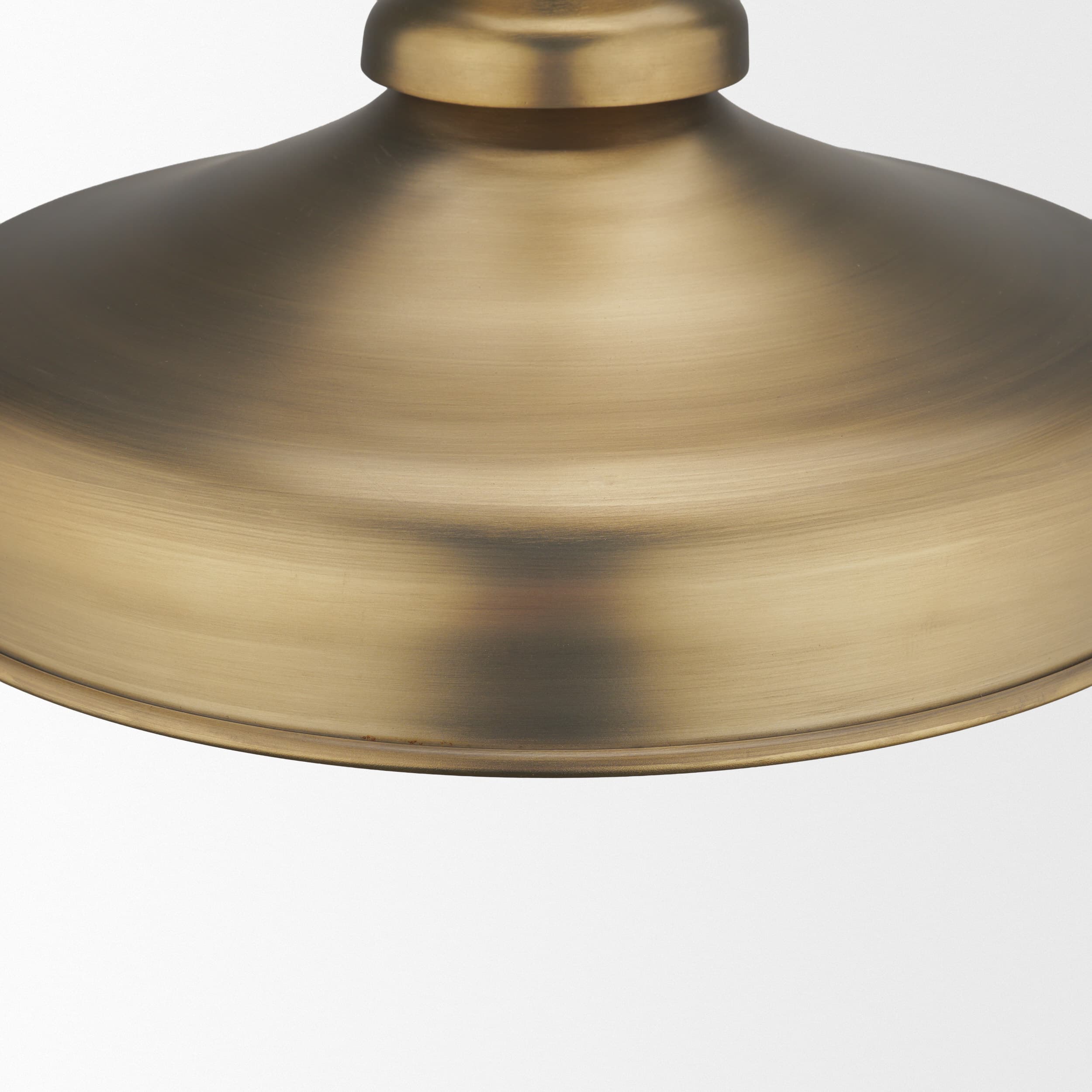 Keller Wide Antiqued Brass Metal 1-Light Pendant — product photograph