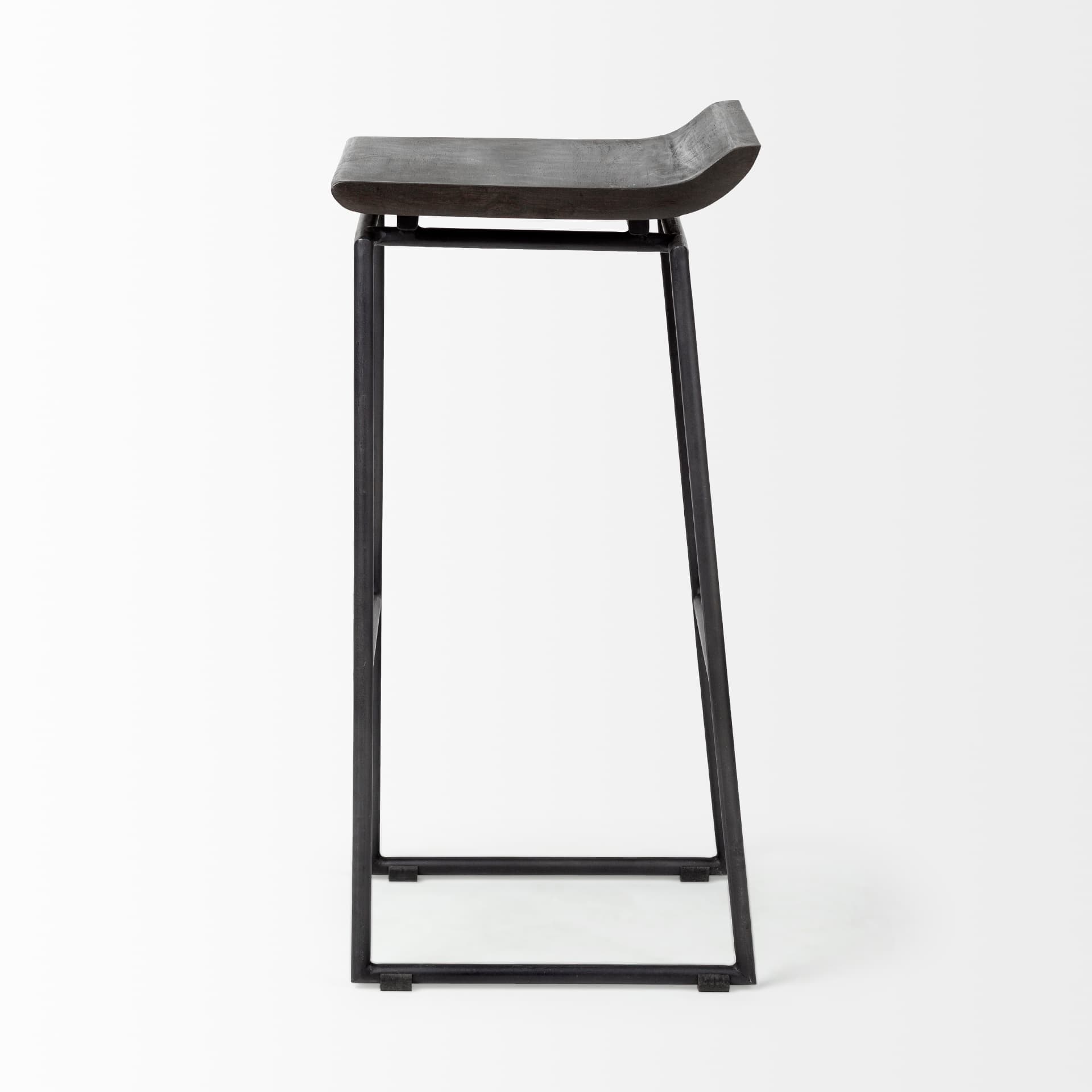 Givens Low Back 32in Seat Bar Stool | Black Wood w/ Black Metal — product photograph